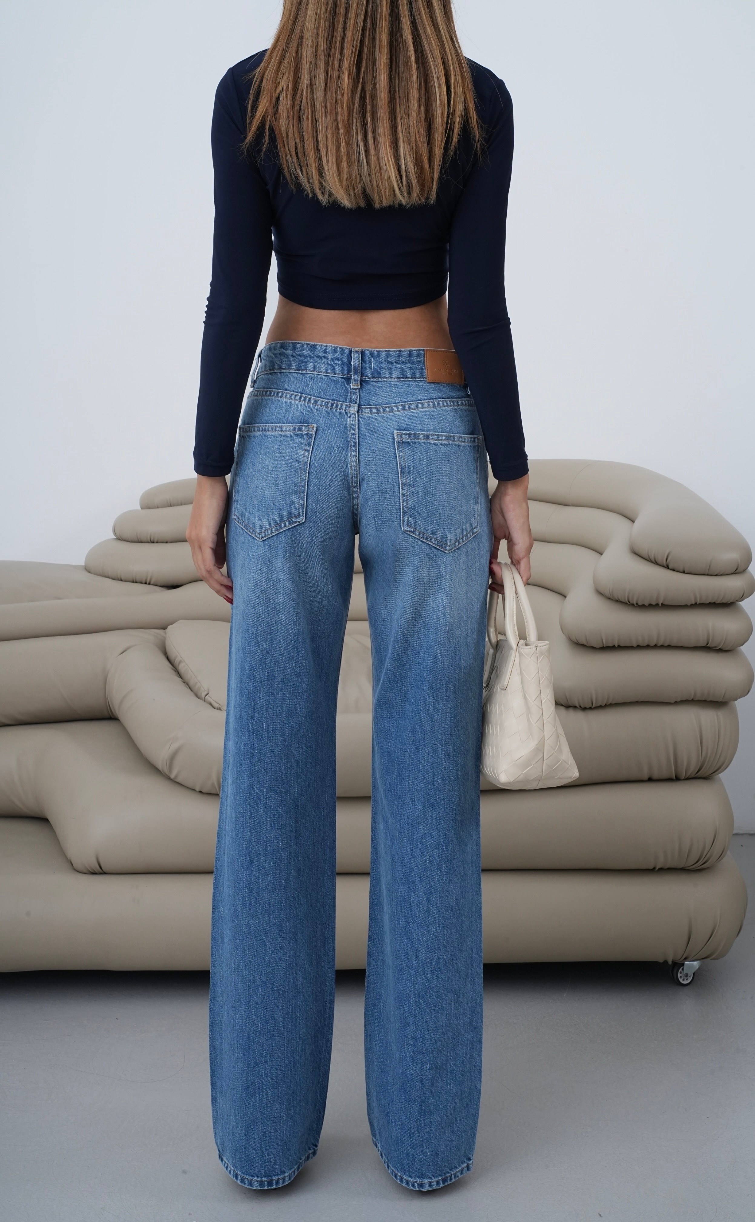 LACARINODüşük Bel Düz Paça  Blue Kadın Jean Pantolon