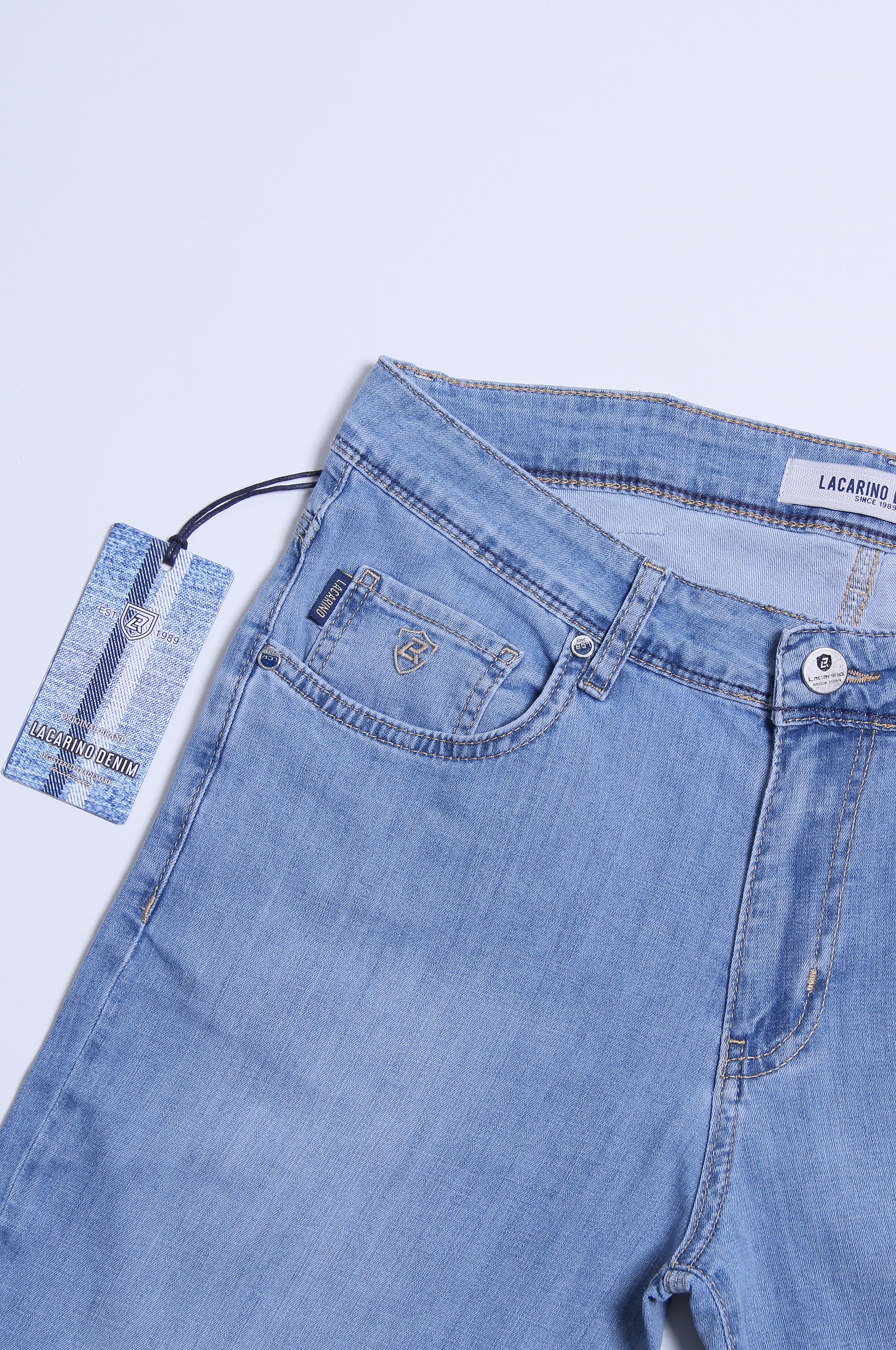 LACARINOYüksek Bel Yarım Boru Paça Blue Jean Pantolon