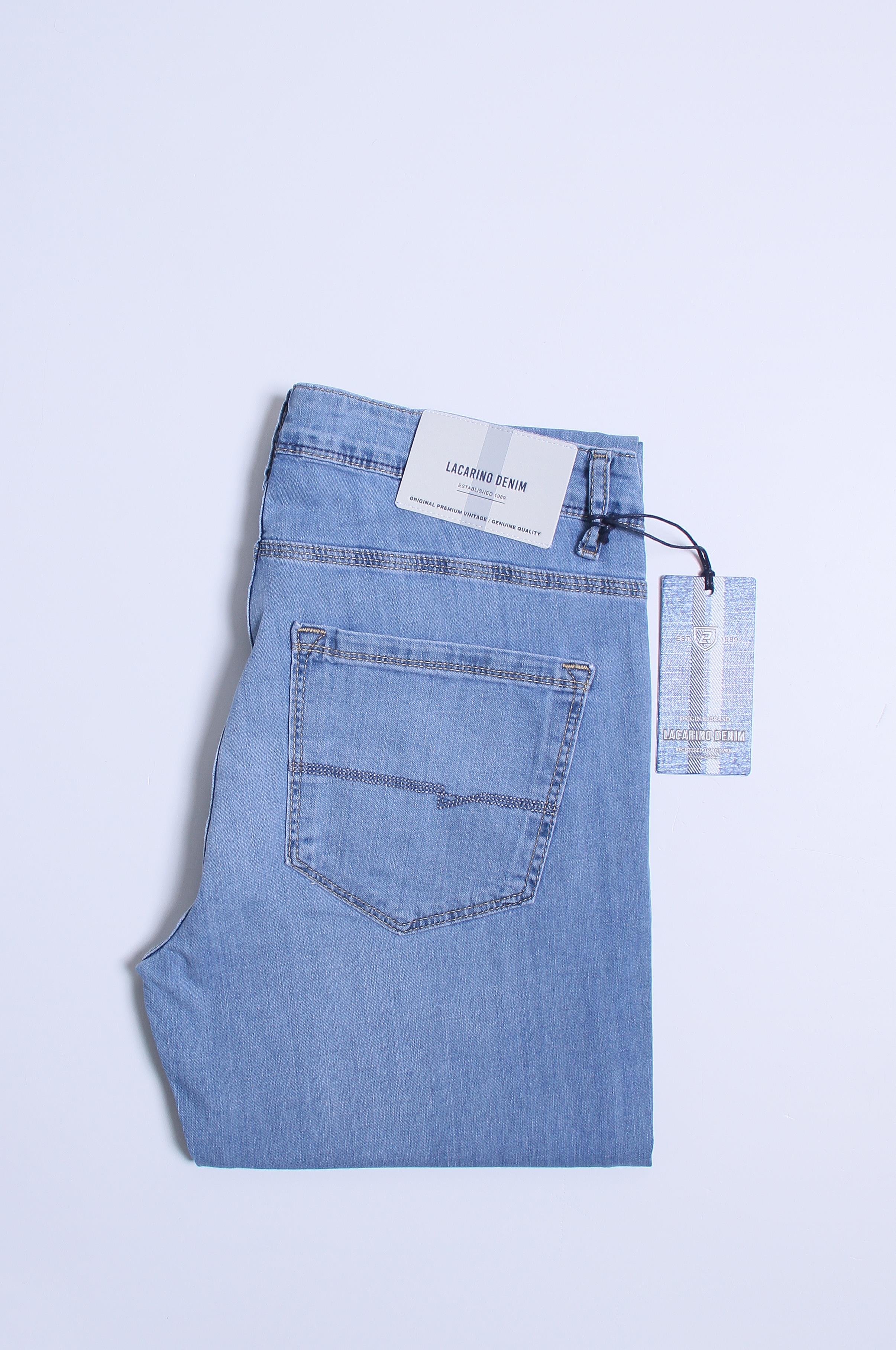 LACARINOYüksek Bel Yarım Boru Paça Blue Jean Pantolon