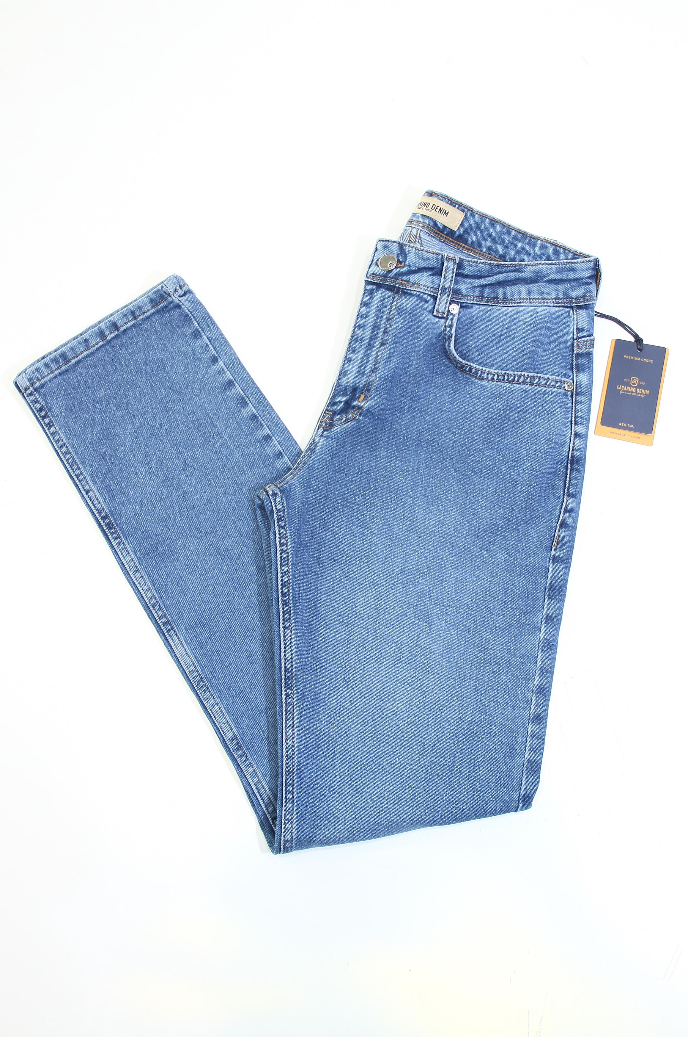 LACARINOYüksek Bel Boru Paça Blue Erkek Jean Pantolon
