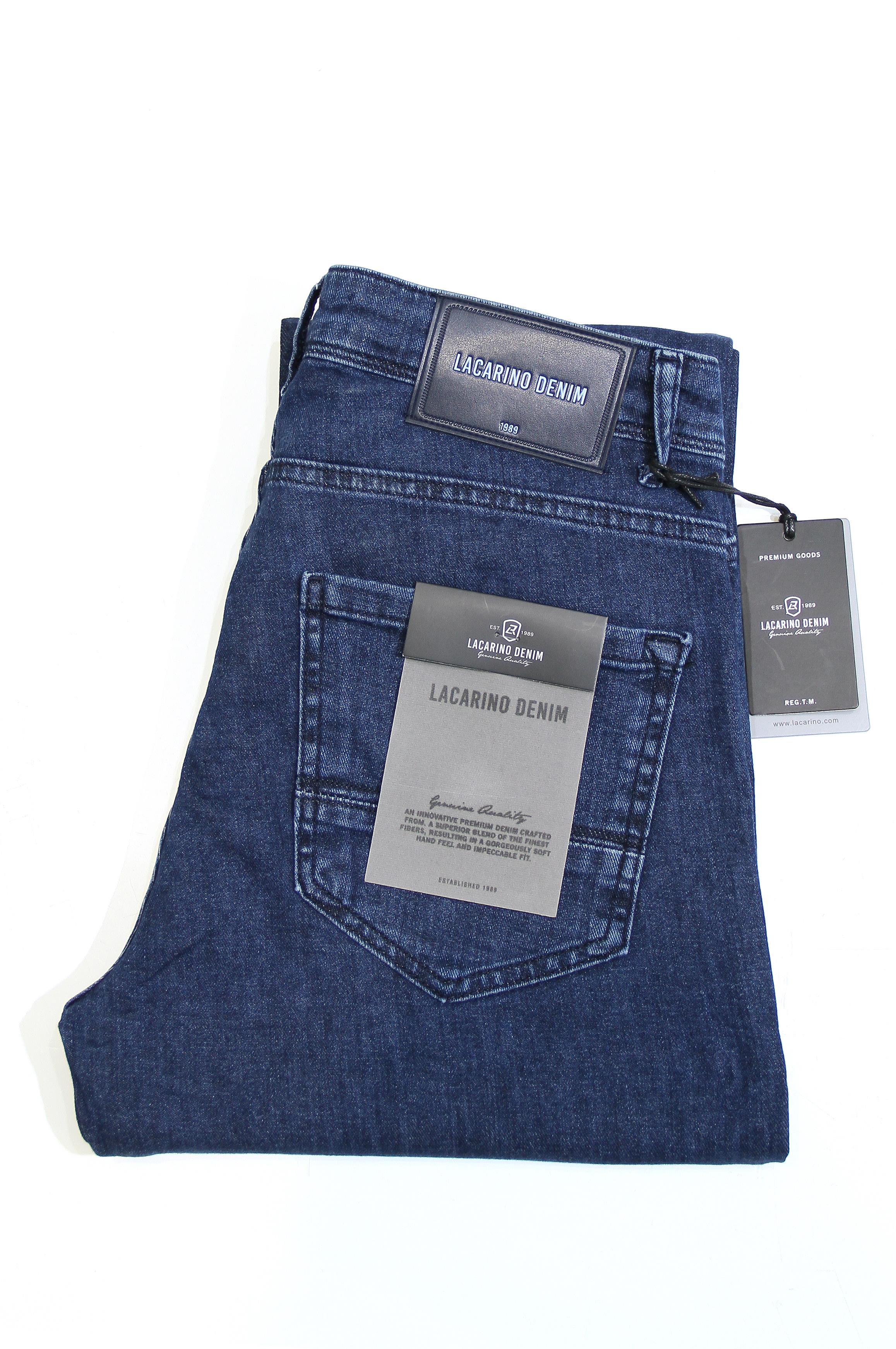 LACARINOYüksek Bel Boru Paça Dark Blue Erkek Jean Pantolon
