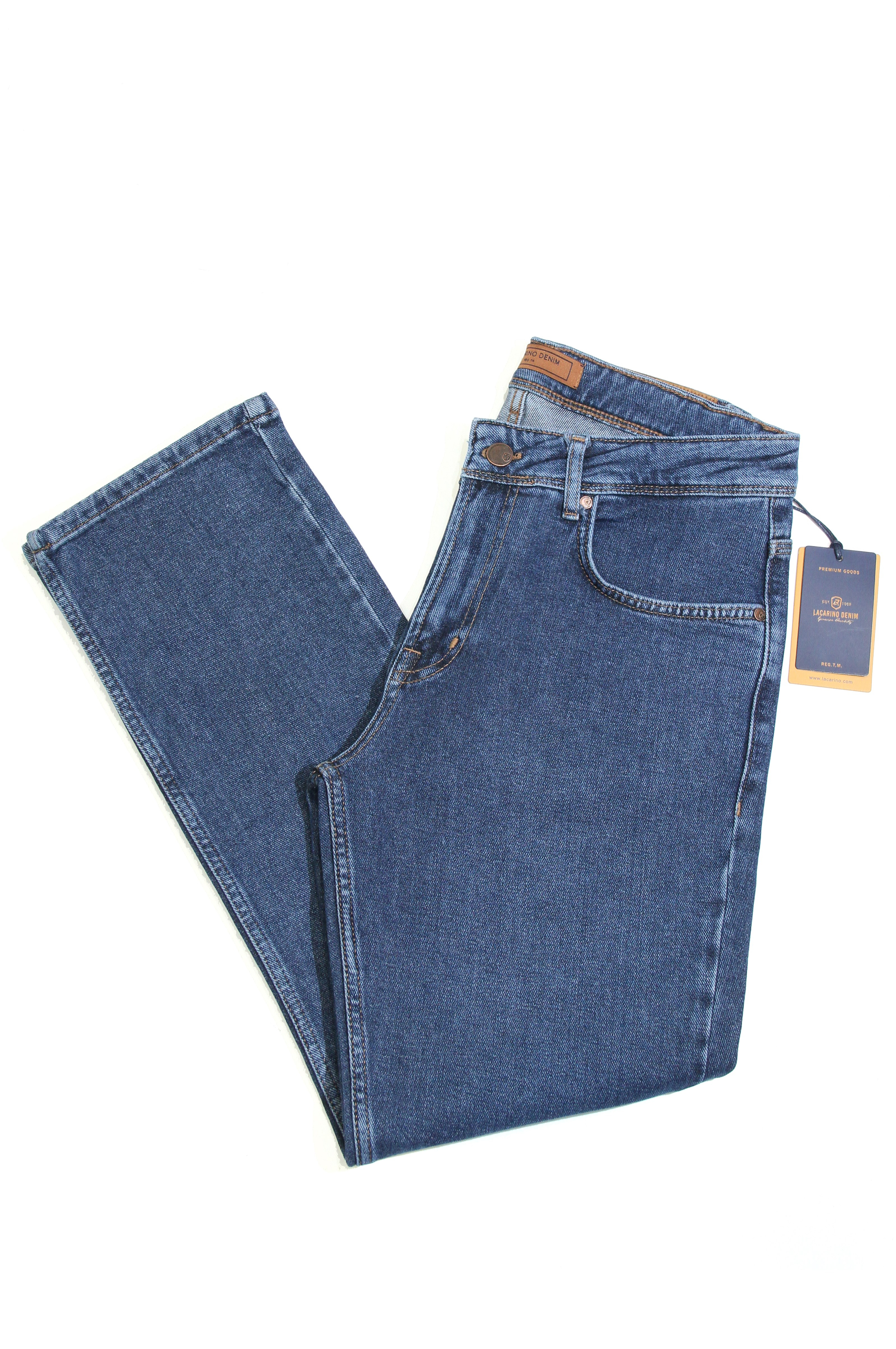 LACARINOYüksek Bel Boru Paça Dark Blue Erkek Jean Pantolon