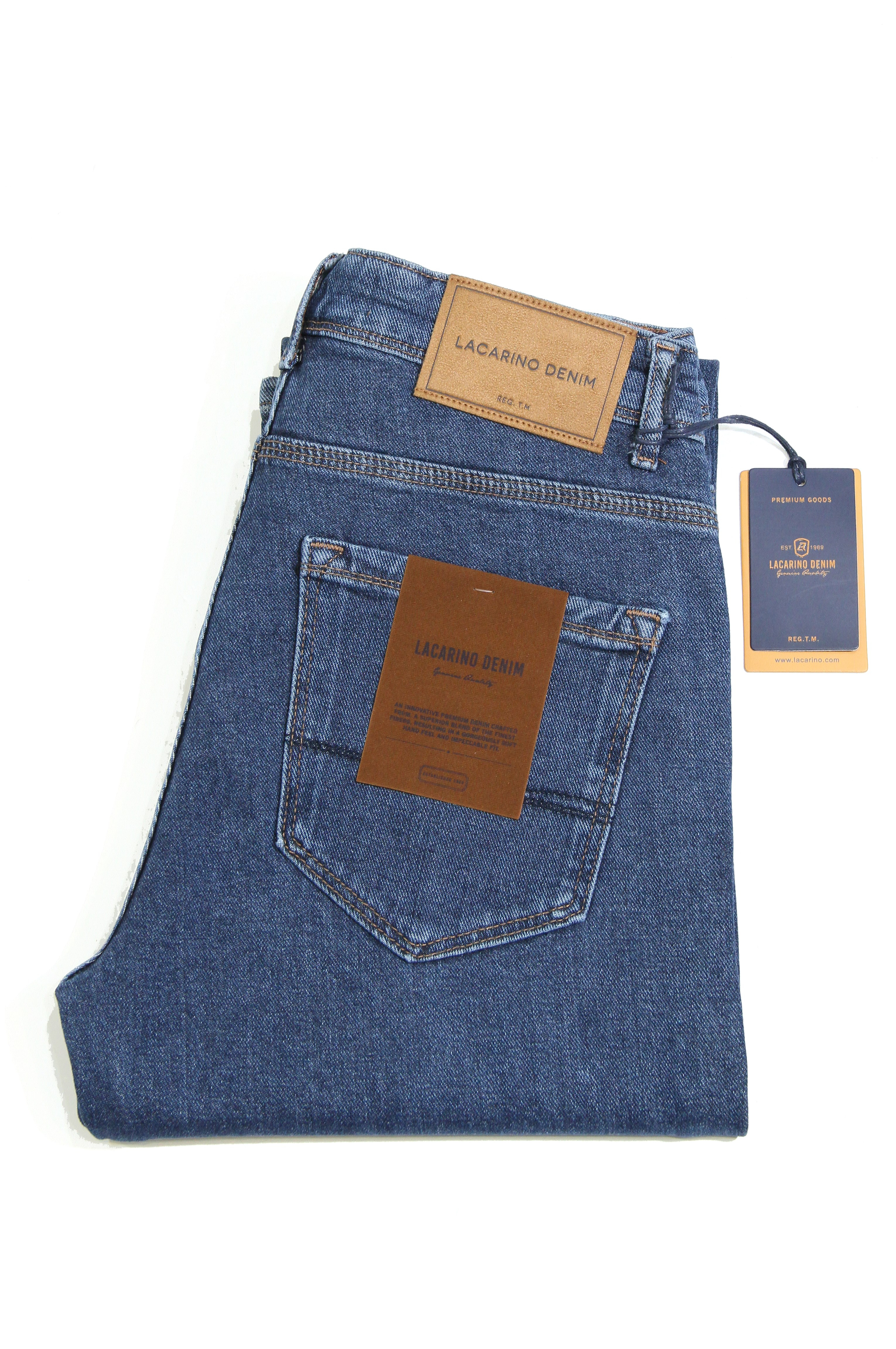 LACARINOYüksek Bel Boru Paça Dark Blue Erkek Jean Pantolon