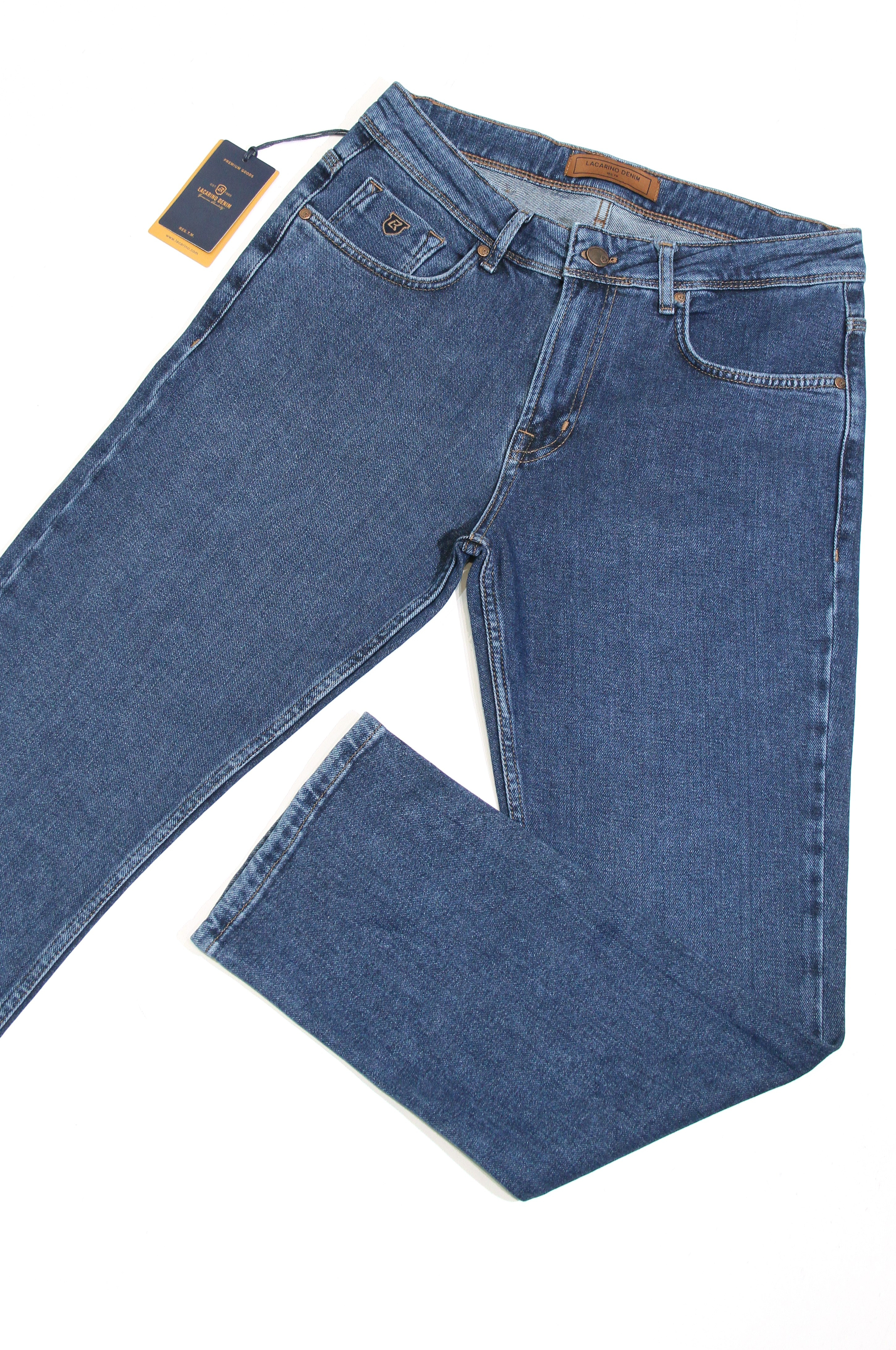 LACARINOYüksek Bel Boru Paça Dark Blue Erkek Jean Pantolon