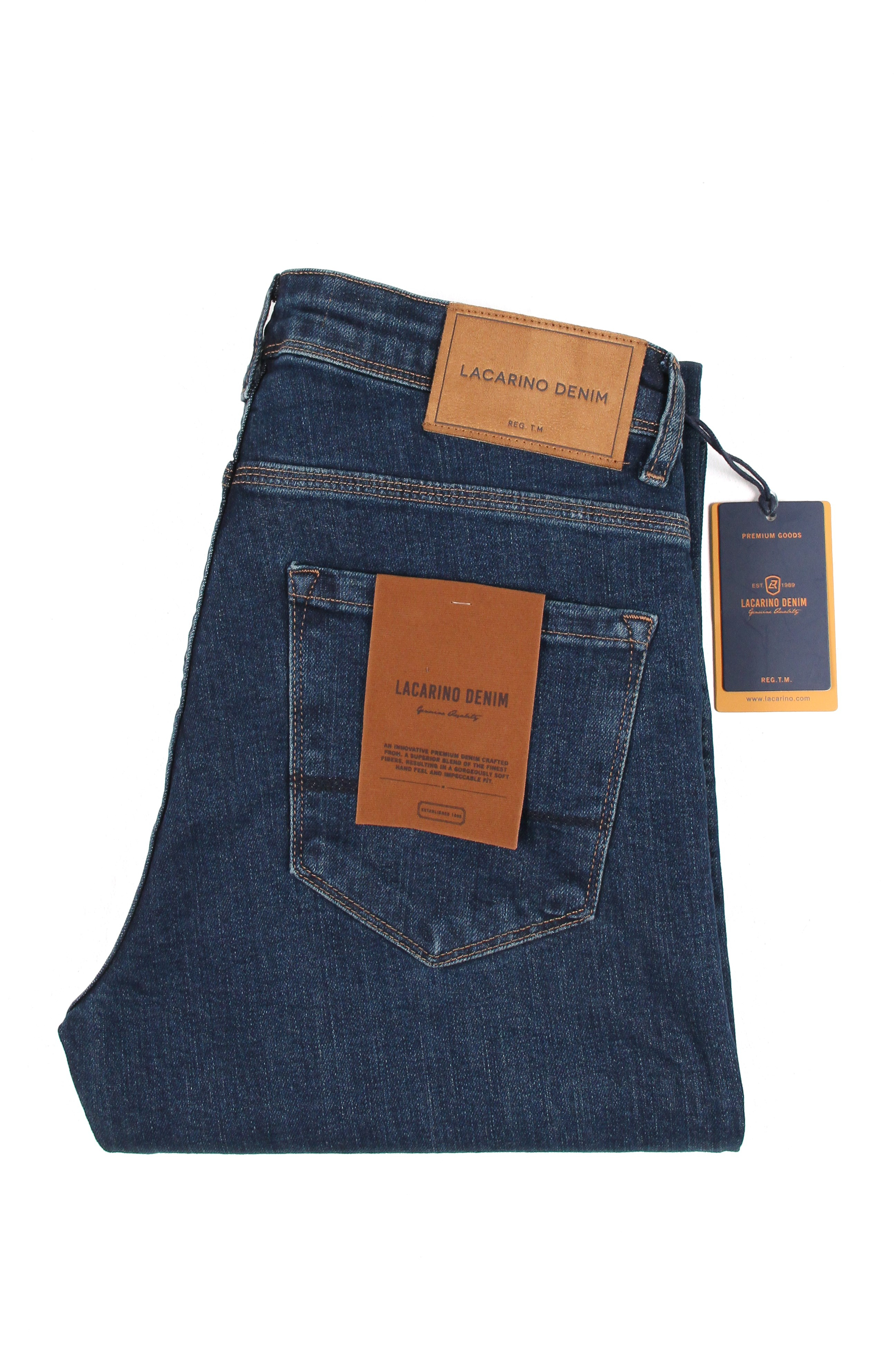 LACARINOYüksek Bel Boru Paça Dark Blue Erkek Jean Pantolon