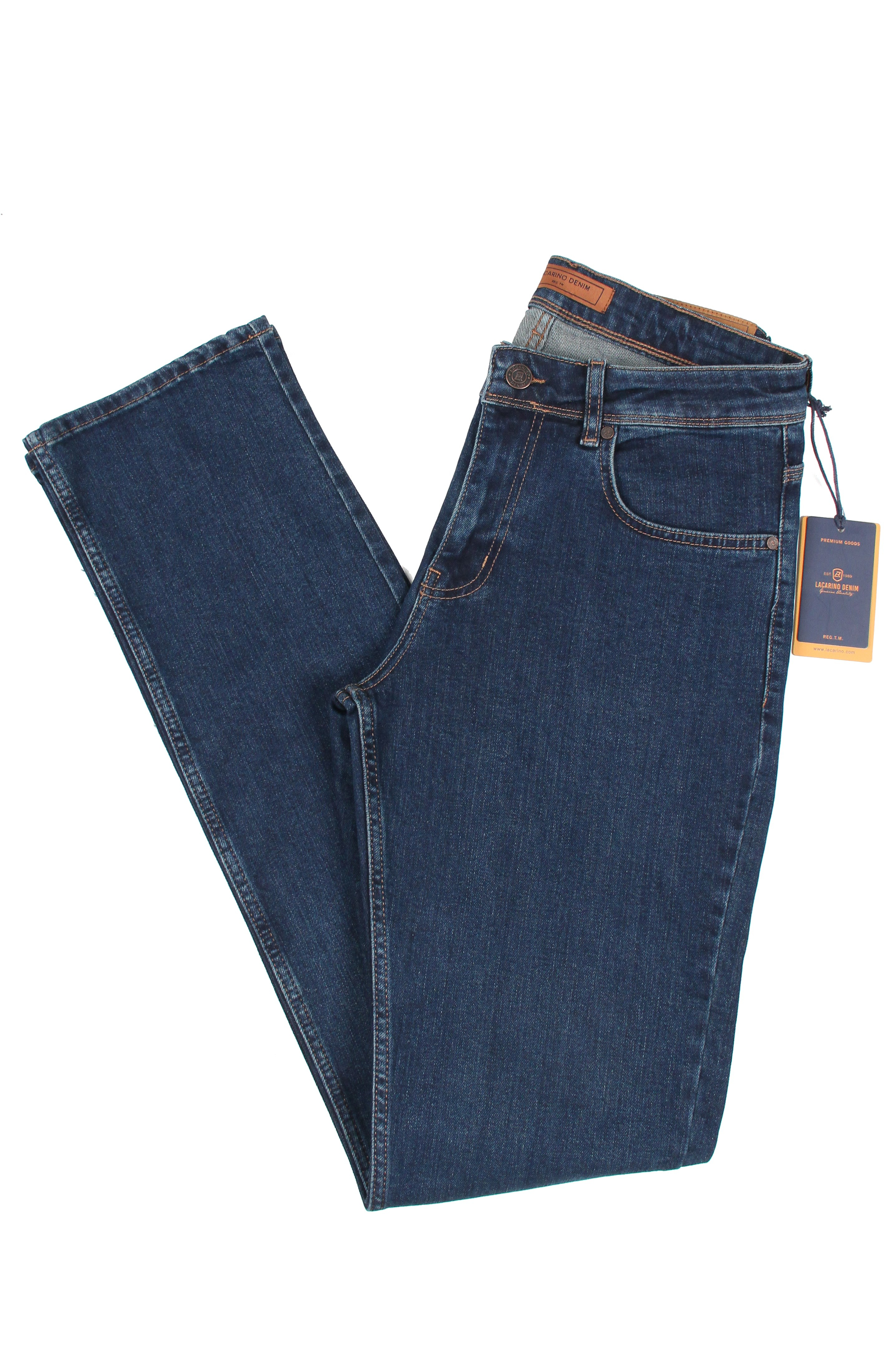 LACARINOYüksek Bel Boru Paça Dark Blue Erkek Jean Pantolon