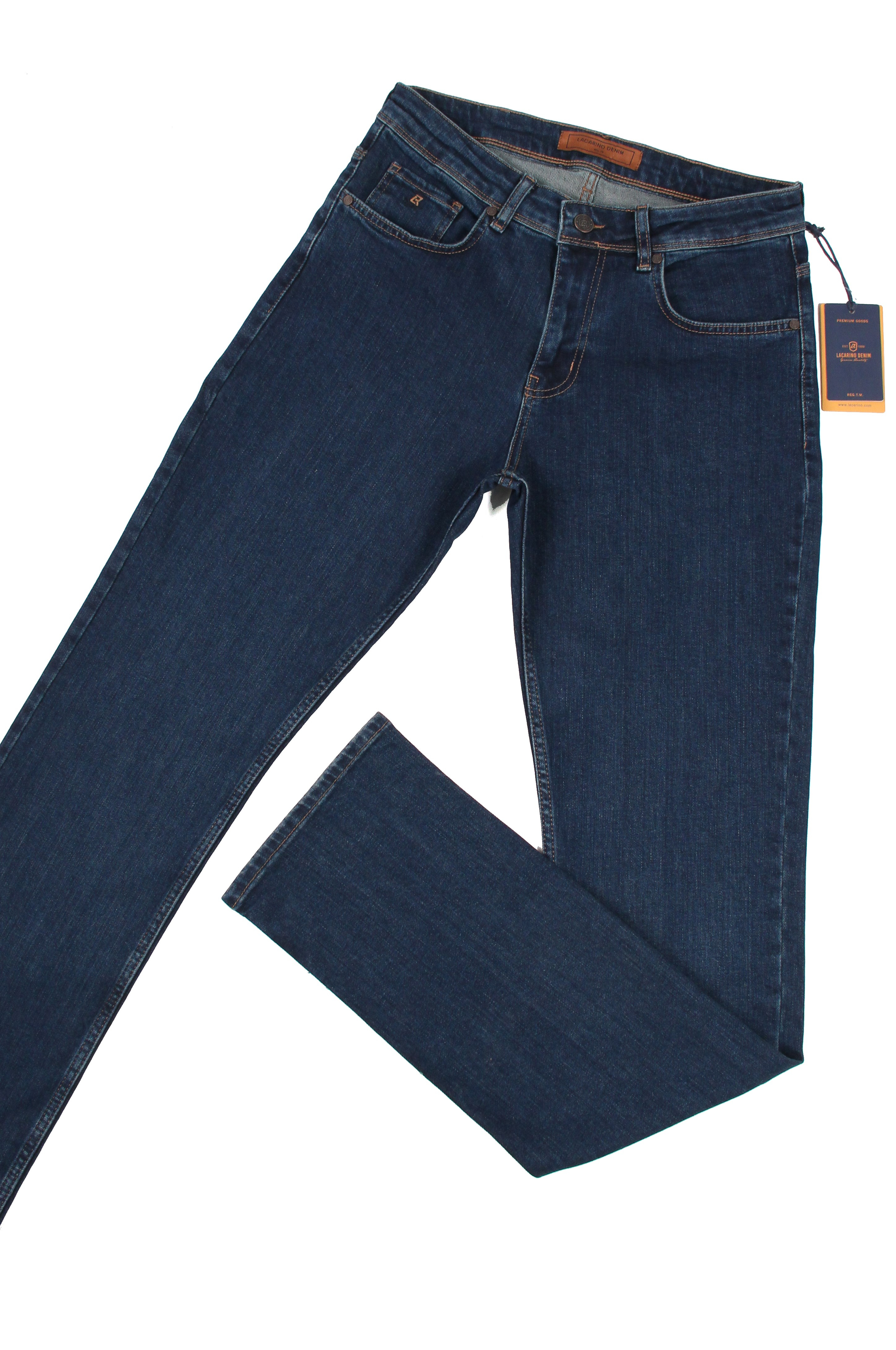 LACARINOYüksek Bel Boru Paça Dark Blue Erkek Jean Pantolon