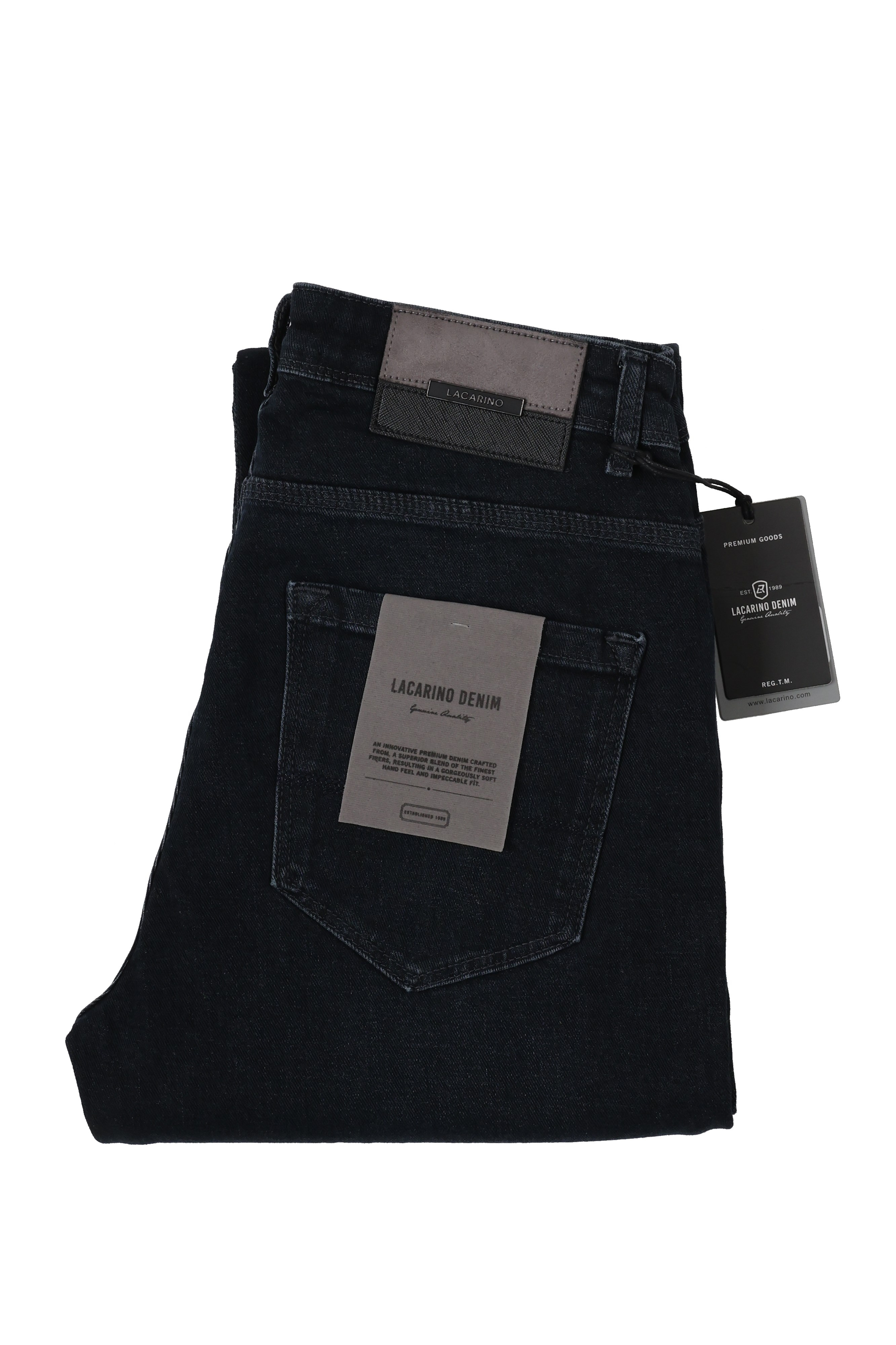 LACARINOYüksek Bel Boru Paça Ebony Black Erkek Jean Pantolon