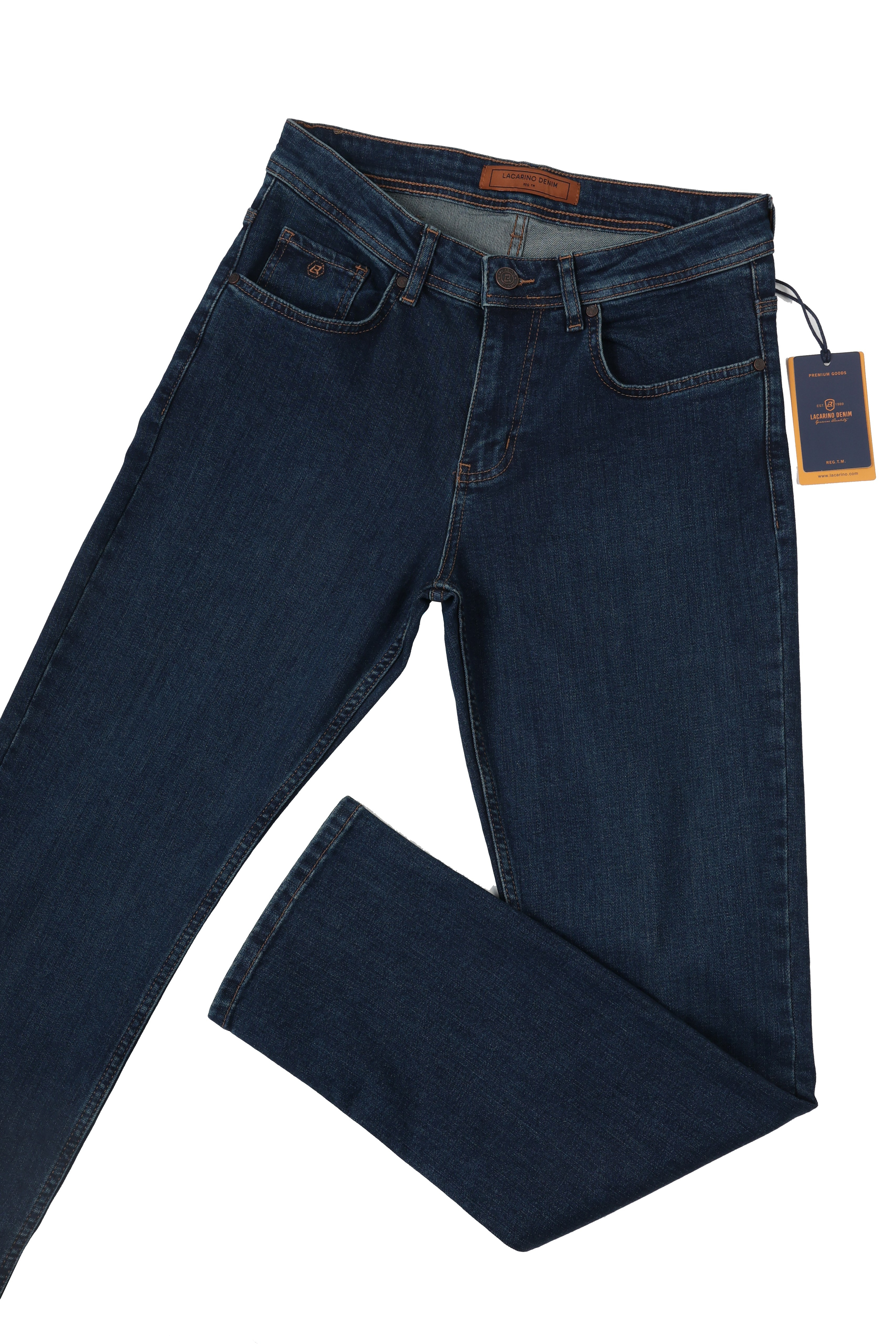 LACARINOYüksek Bel Boru Paça Dark Blue Erkek Jean Pantolon