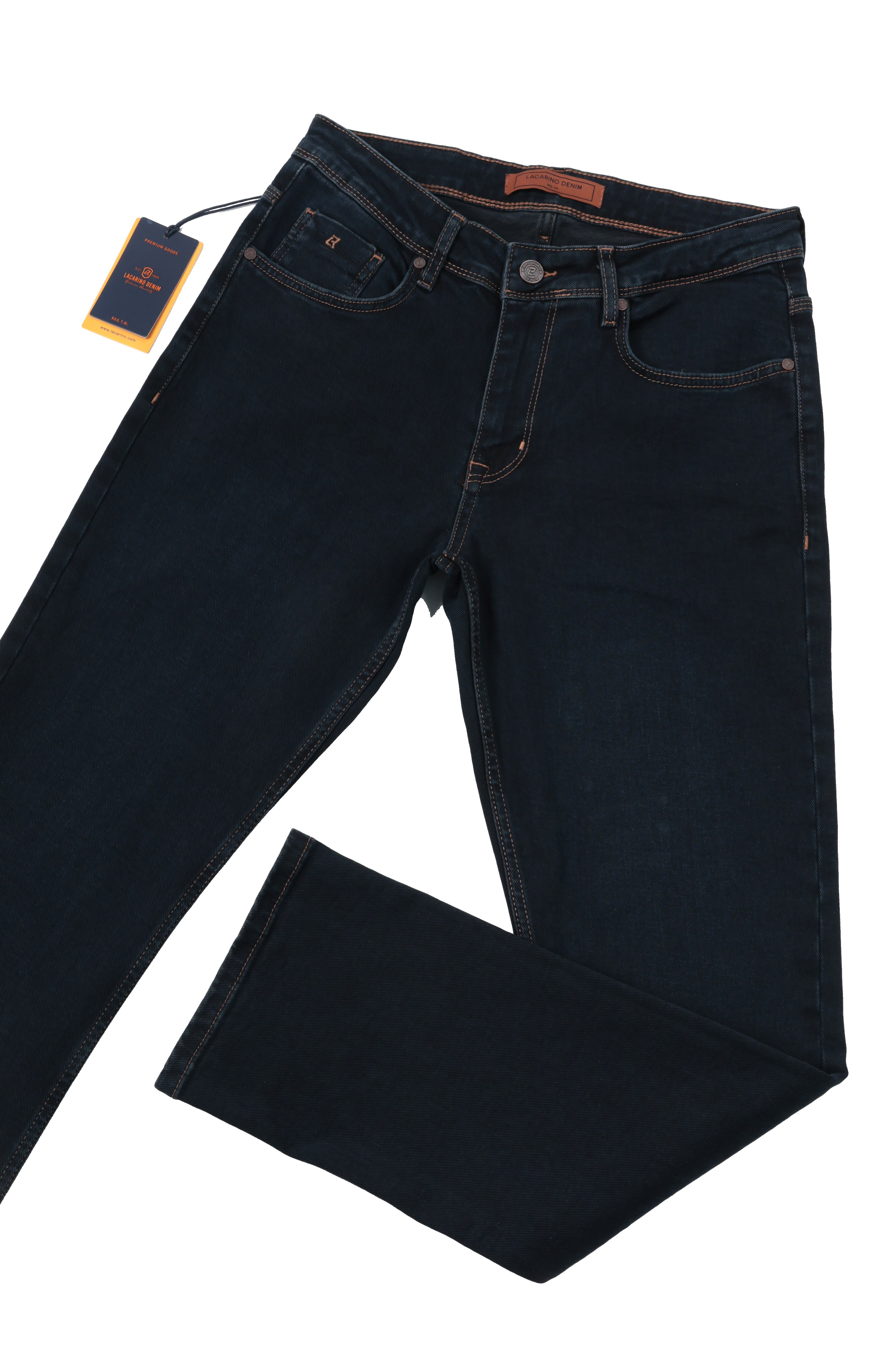 LACARINOYüksek Bel Boru Paça Ek Beden Blue Black Erkek Jean Pantolon