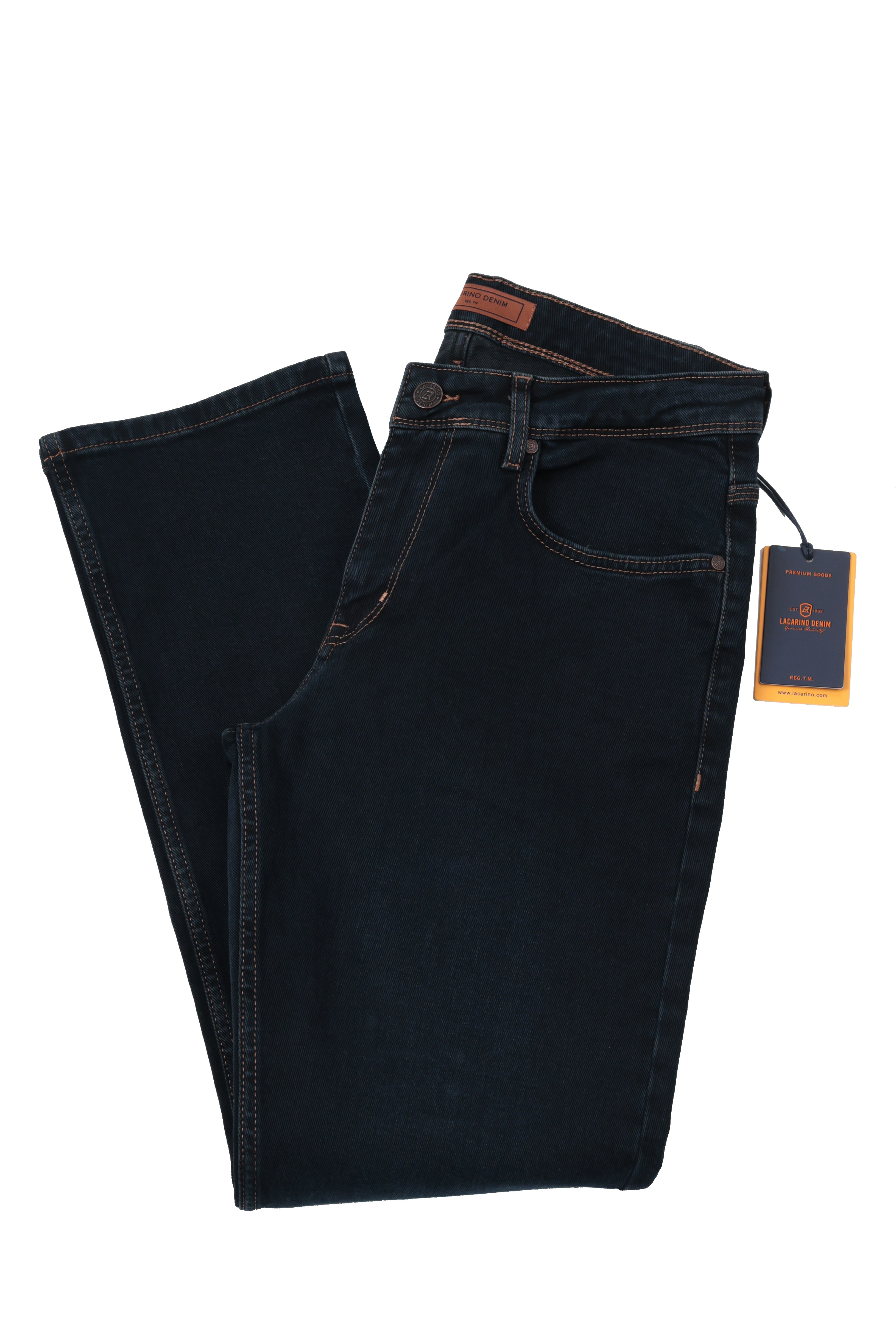 LACARINOYüksek Bel Boru Paça Ek Beden Blue Black Erkek Jean Pantolon
