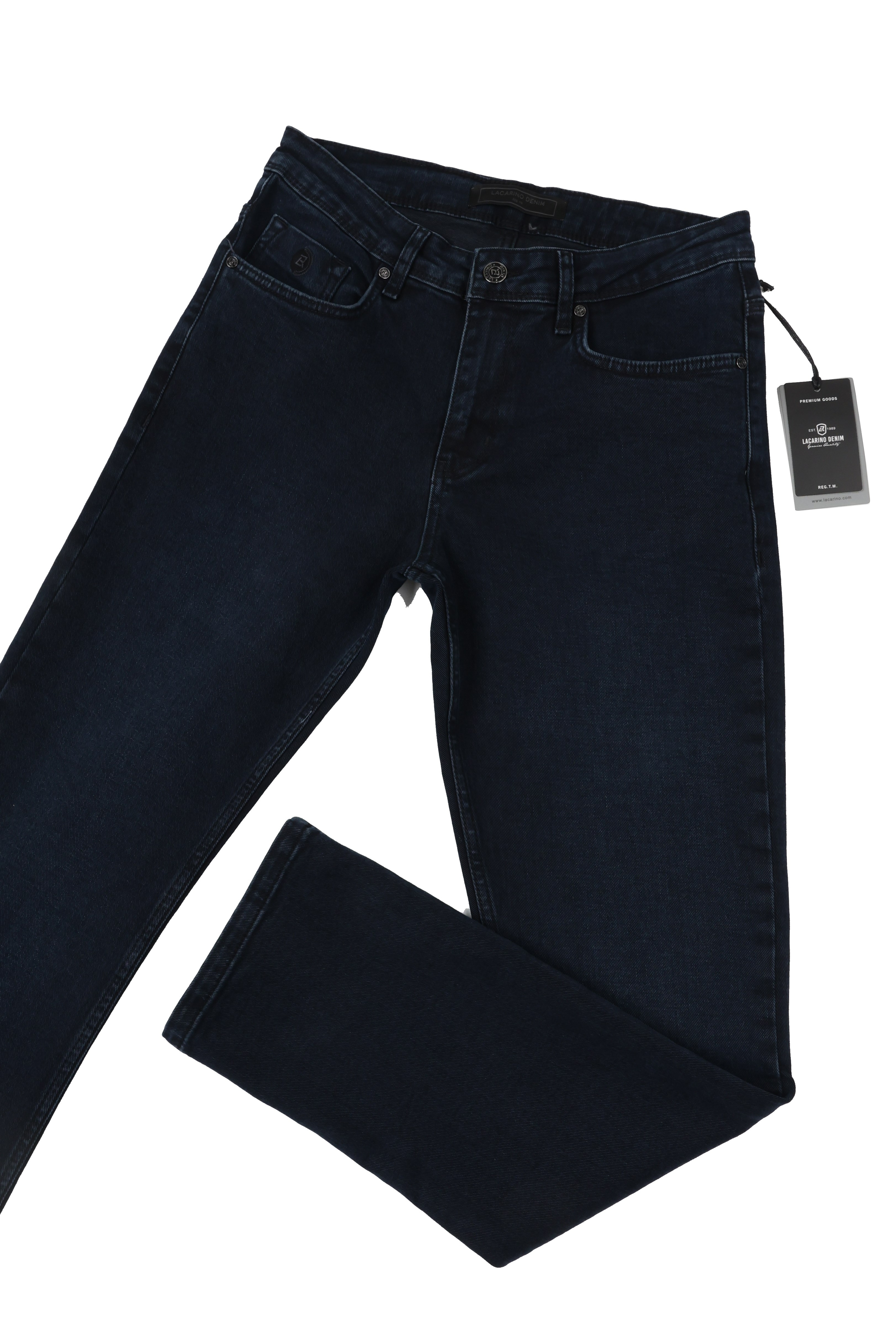 LACARINOYüksek Bel Boru Paça Blue Black Ek Beden Erkek Jean Pantolon