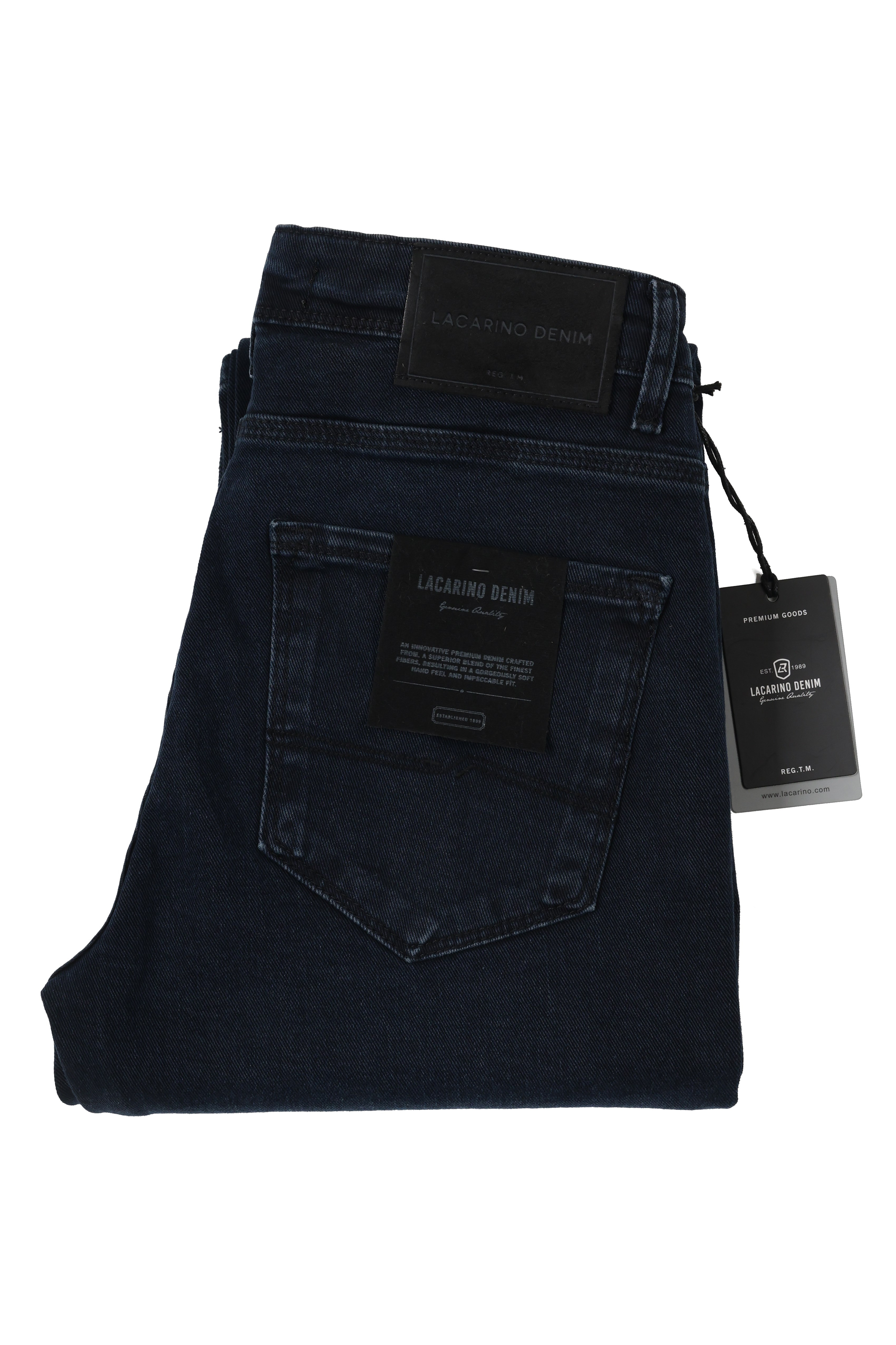 LACARINOYüksek Bel Boru Paça Blue Black Ek Beden Erkek Jean Pantolon