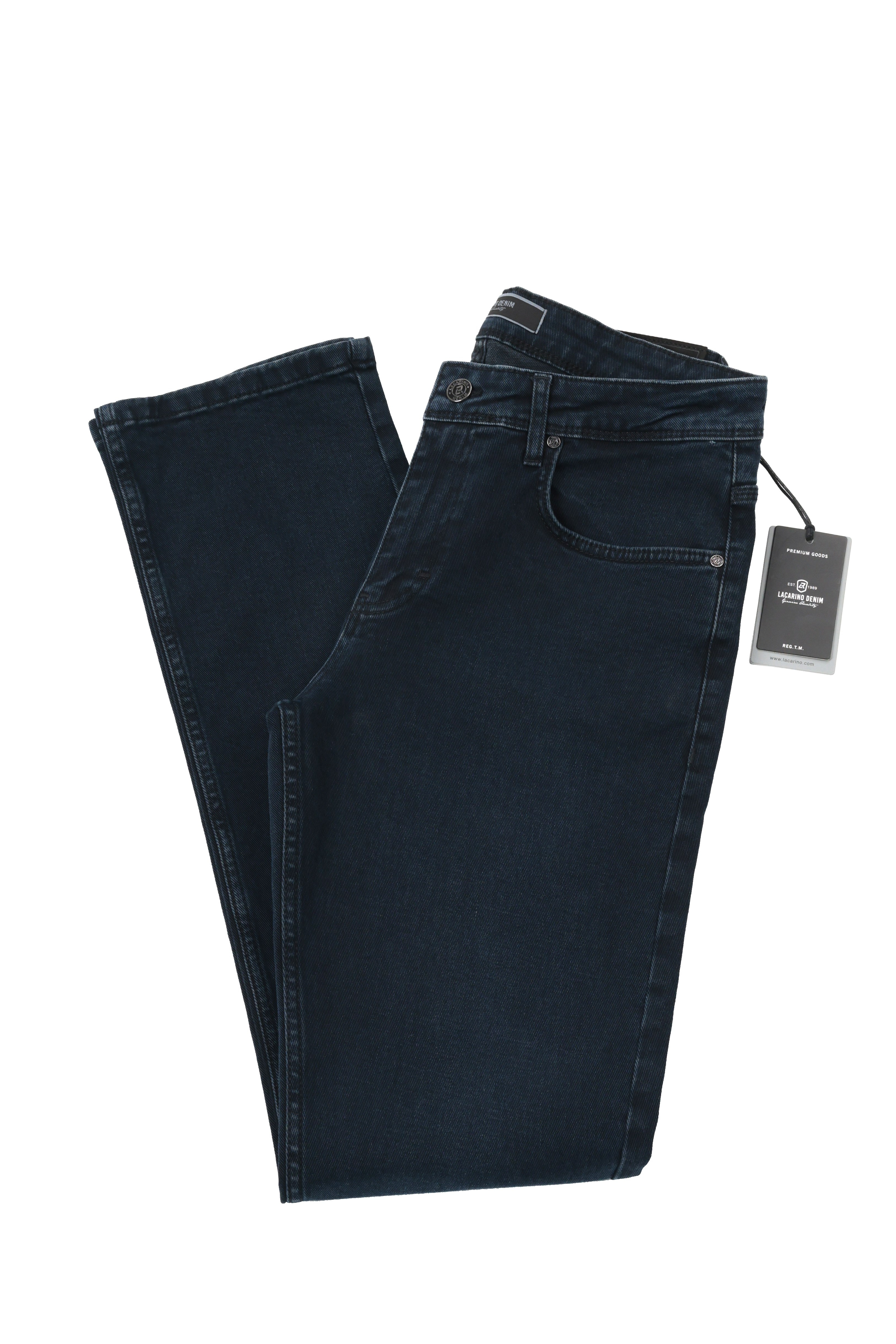 LACARINOYüksek Bel Boru Paça Blue Black Erkek Jean Pantolon