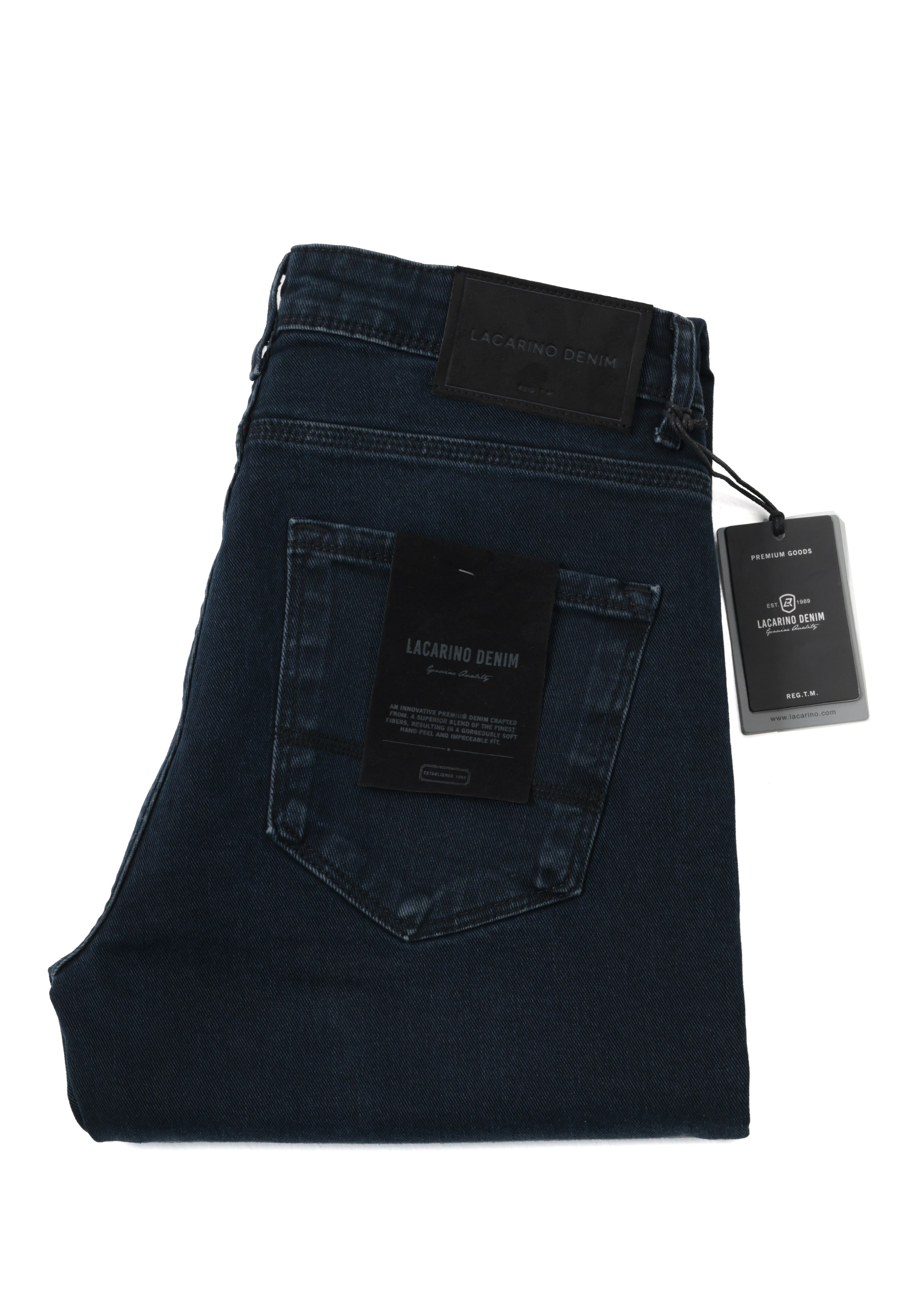 LACARINOYüksek Bel Boru Paça Blue Black Erkek Jean Pantolon