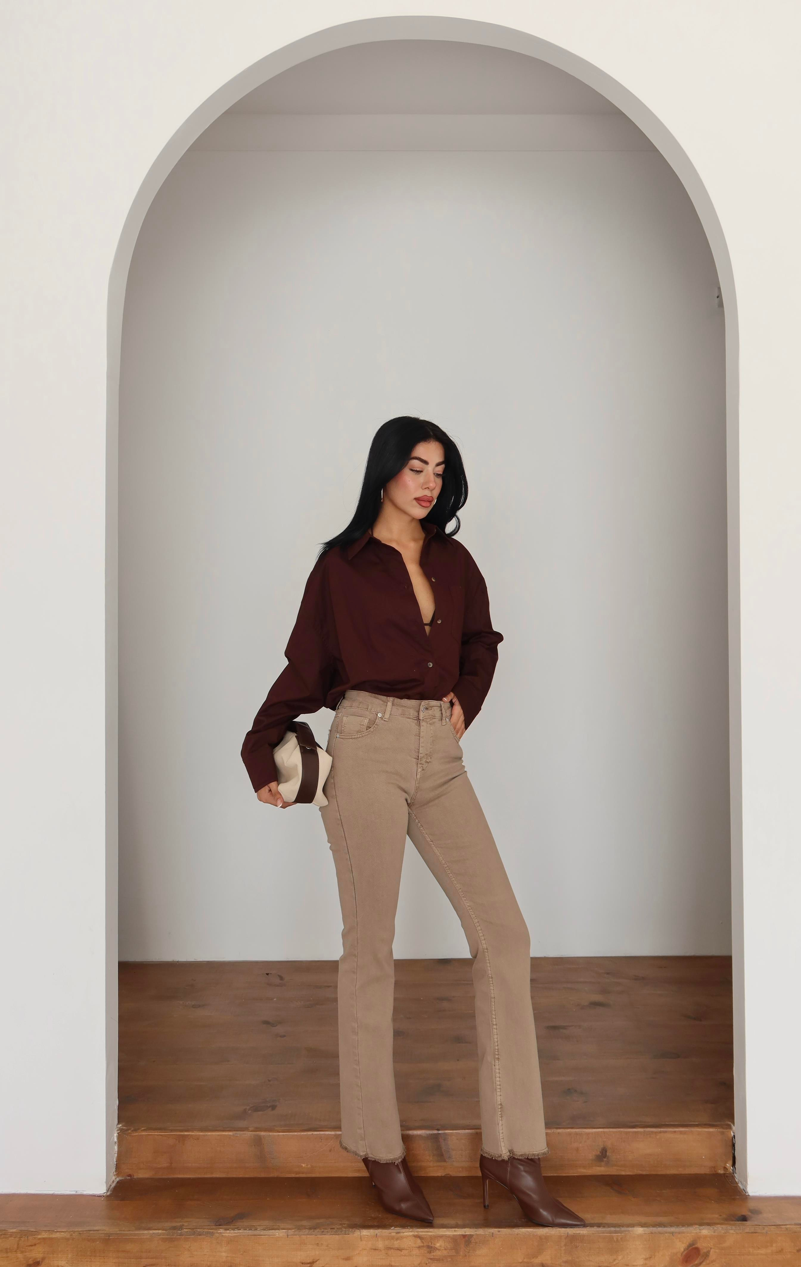 LACARINOMini Flare Vizon Jean Pantolon