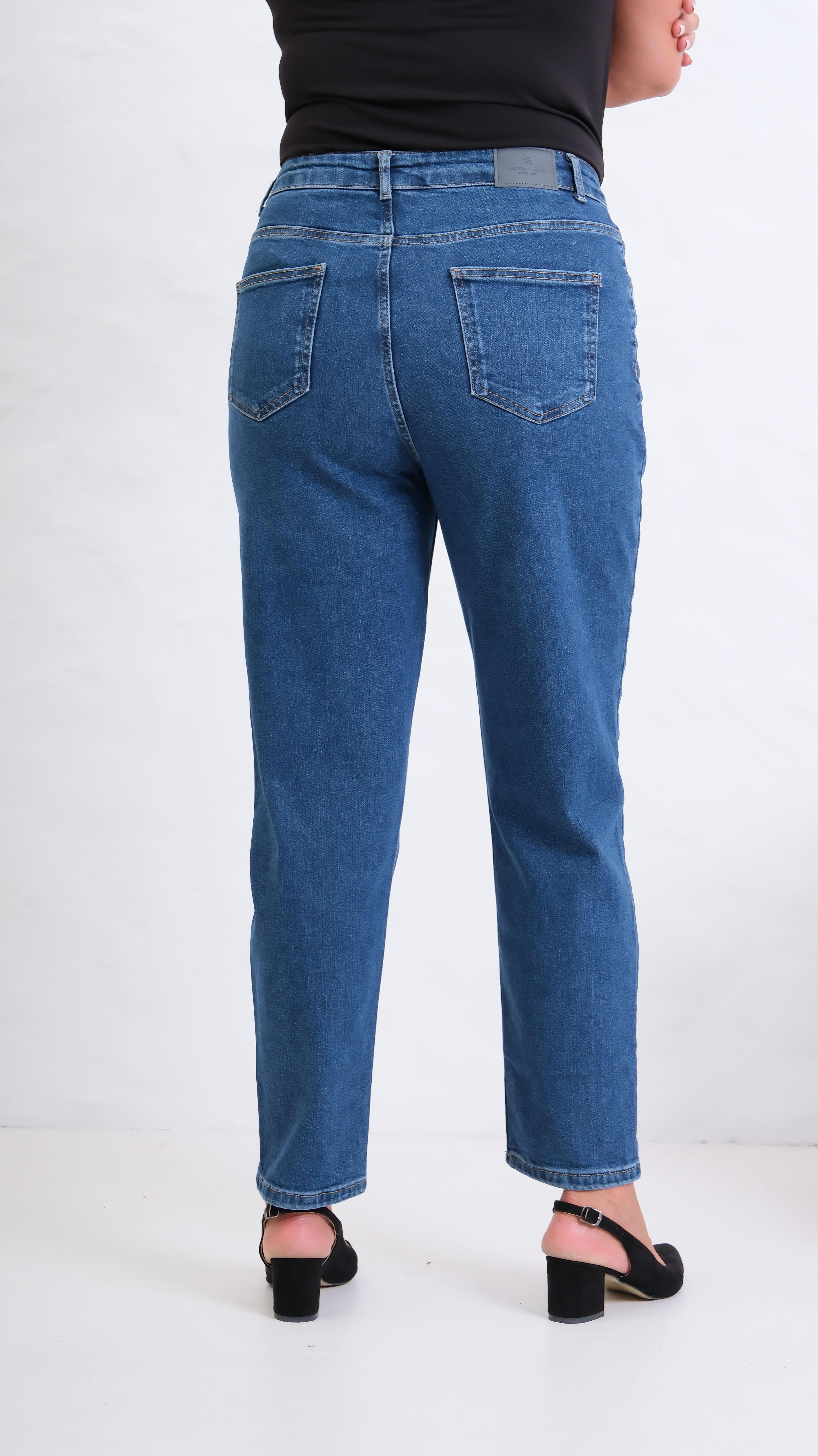 LACARINOYüksek Bel Blue Tokalı Mom Jean Pantolon
