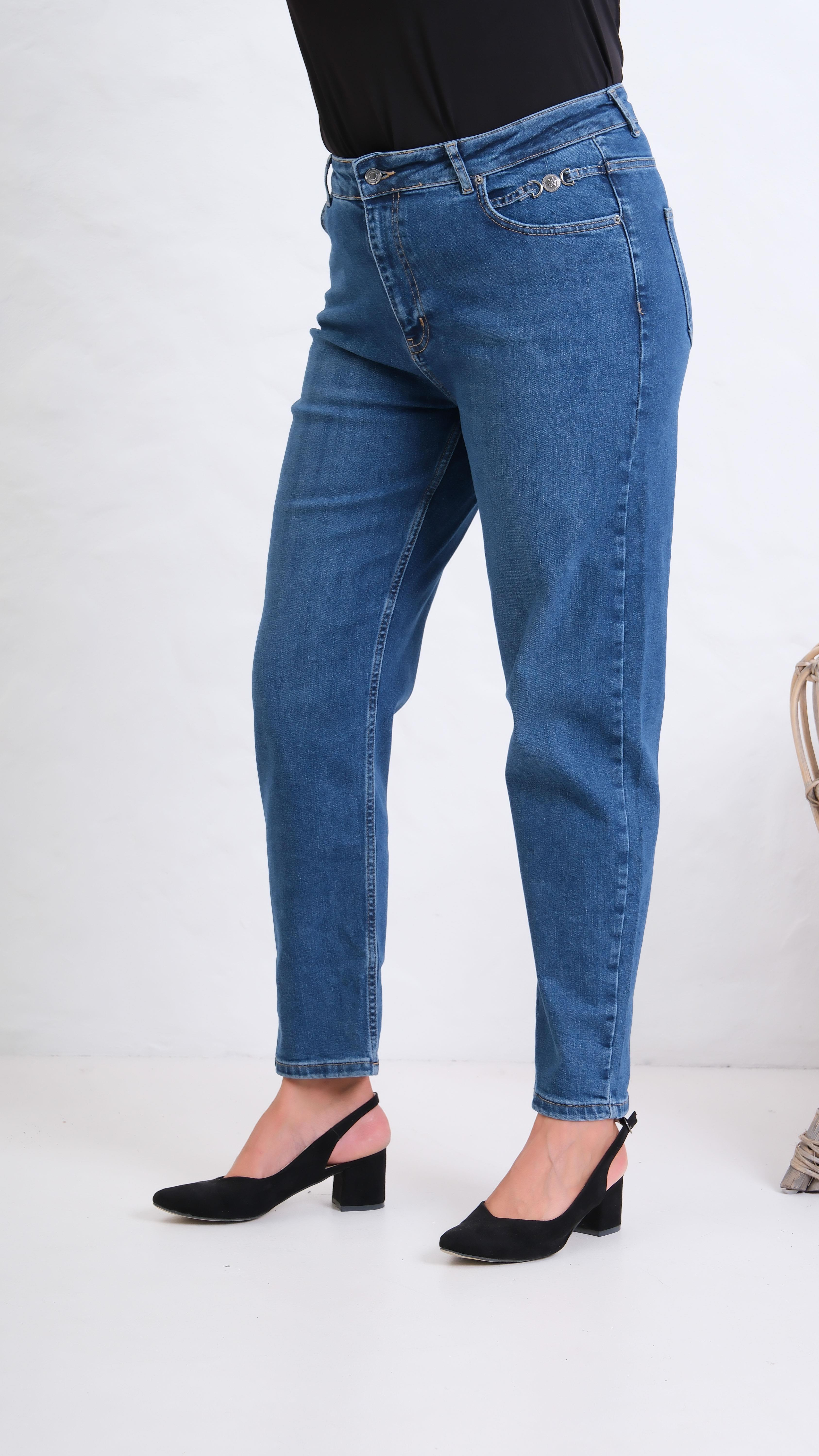 LACARINOYüksek Bel Blue Tokalı Mom Jean Pantolon