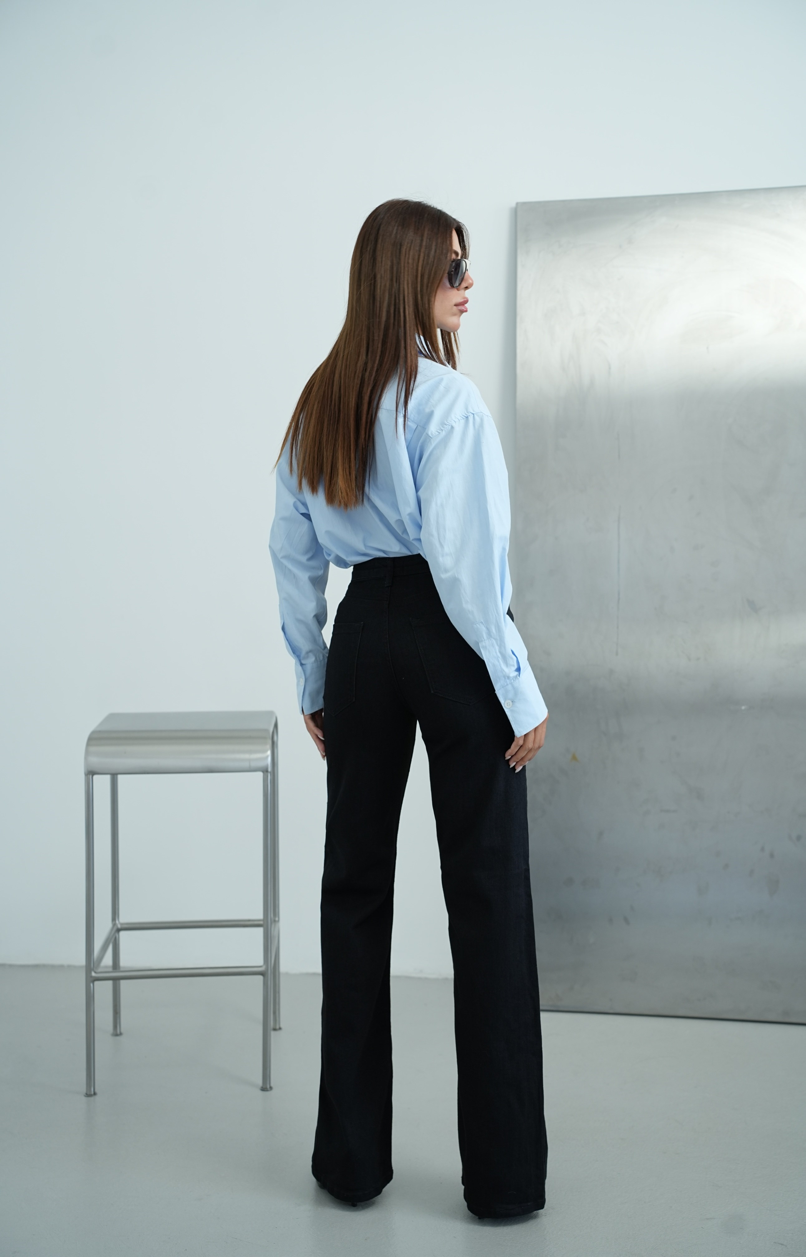 LACARINOYüksek Bel Düz Kesim Black Jean Pantolon