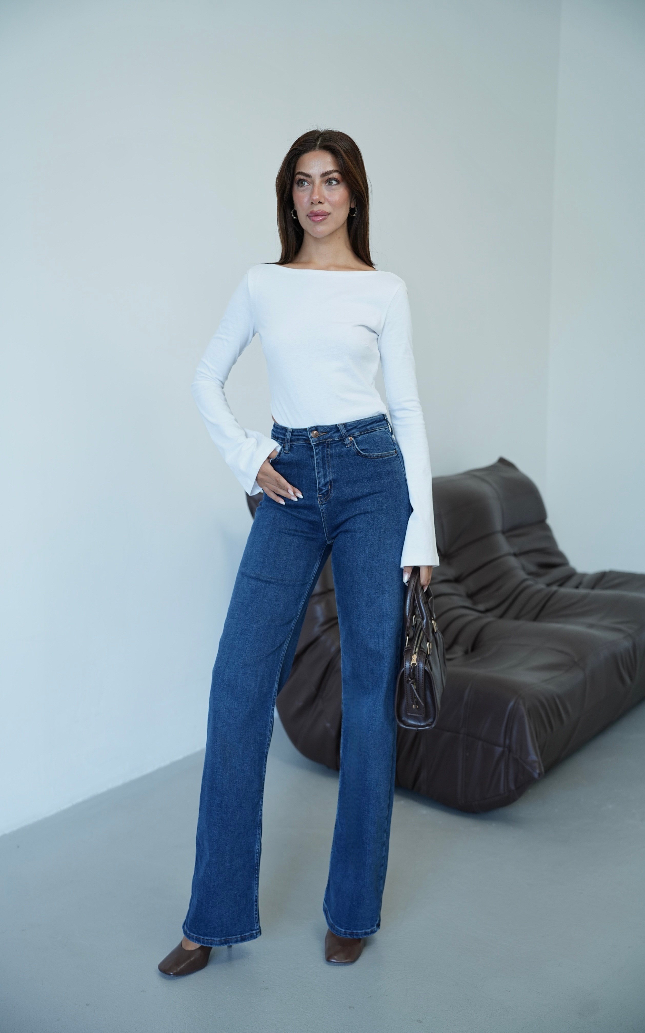 LACARINOYüksek Bel Dark Blue Nita Jean Pantolon