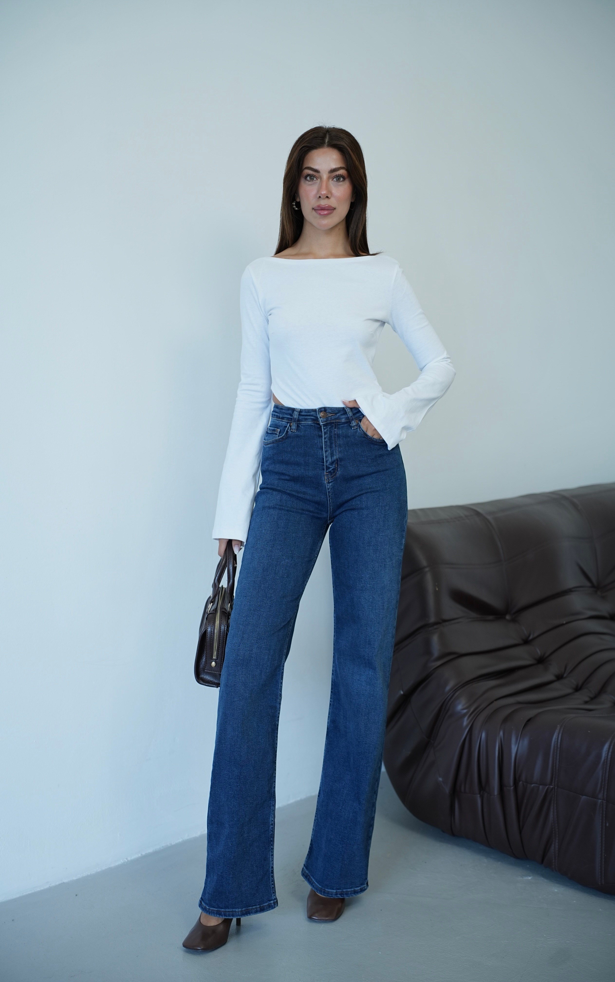 LACARINOYüksek Bel Dark Blue Nita Jean Pantolon