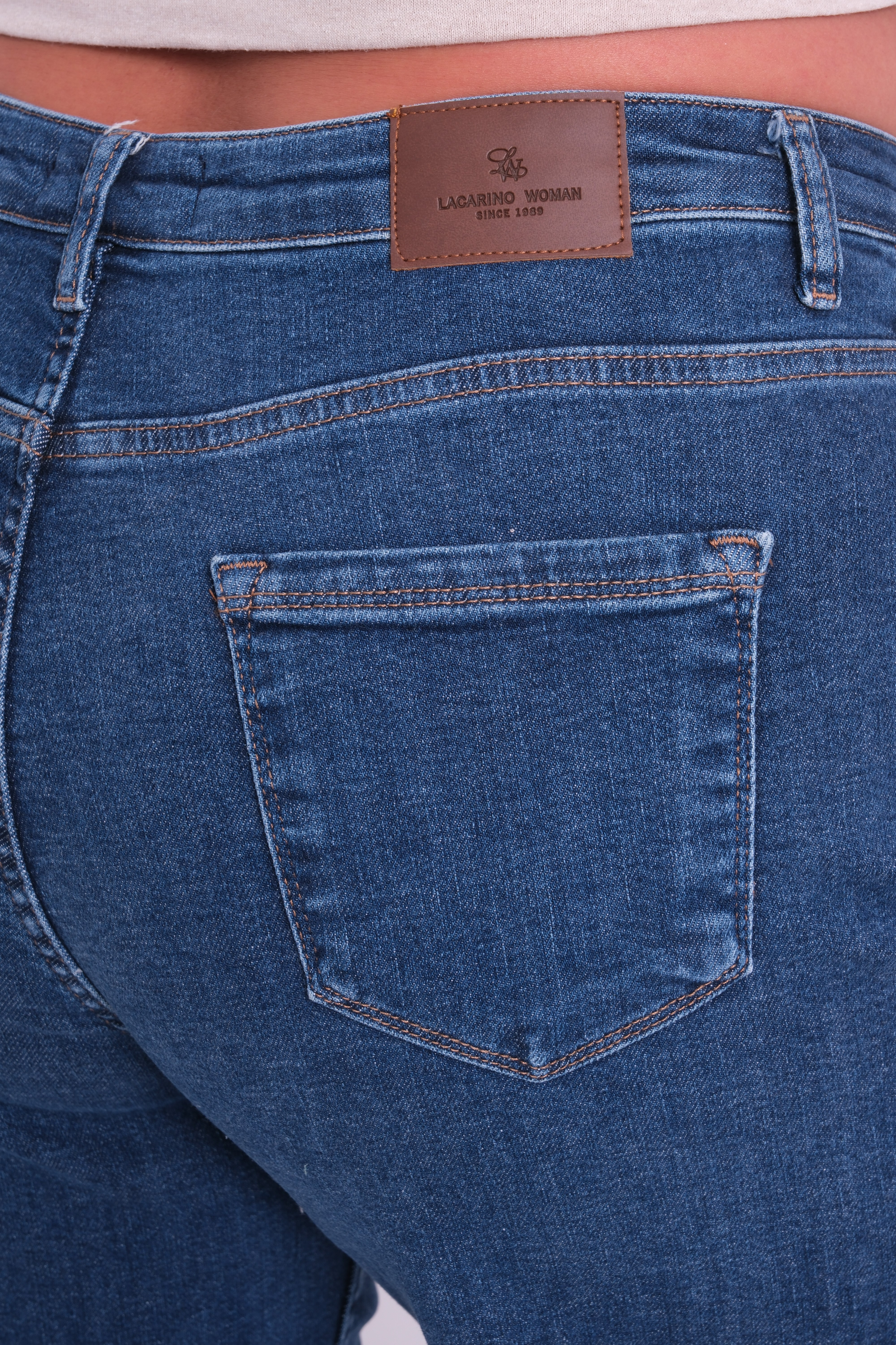 LACARINOYüksek Bel Boru Paça Battal Kesim Blue Jean Pantolon
