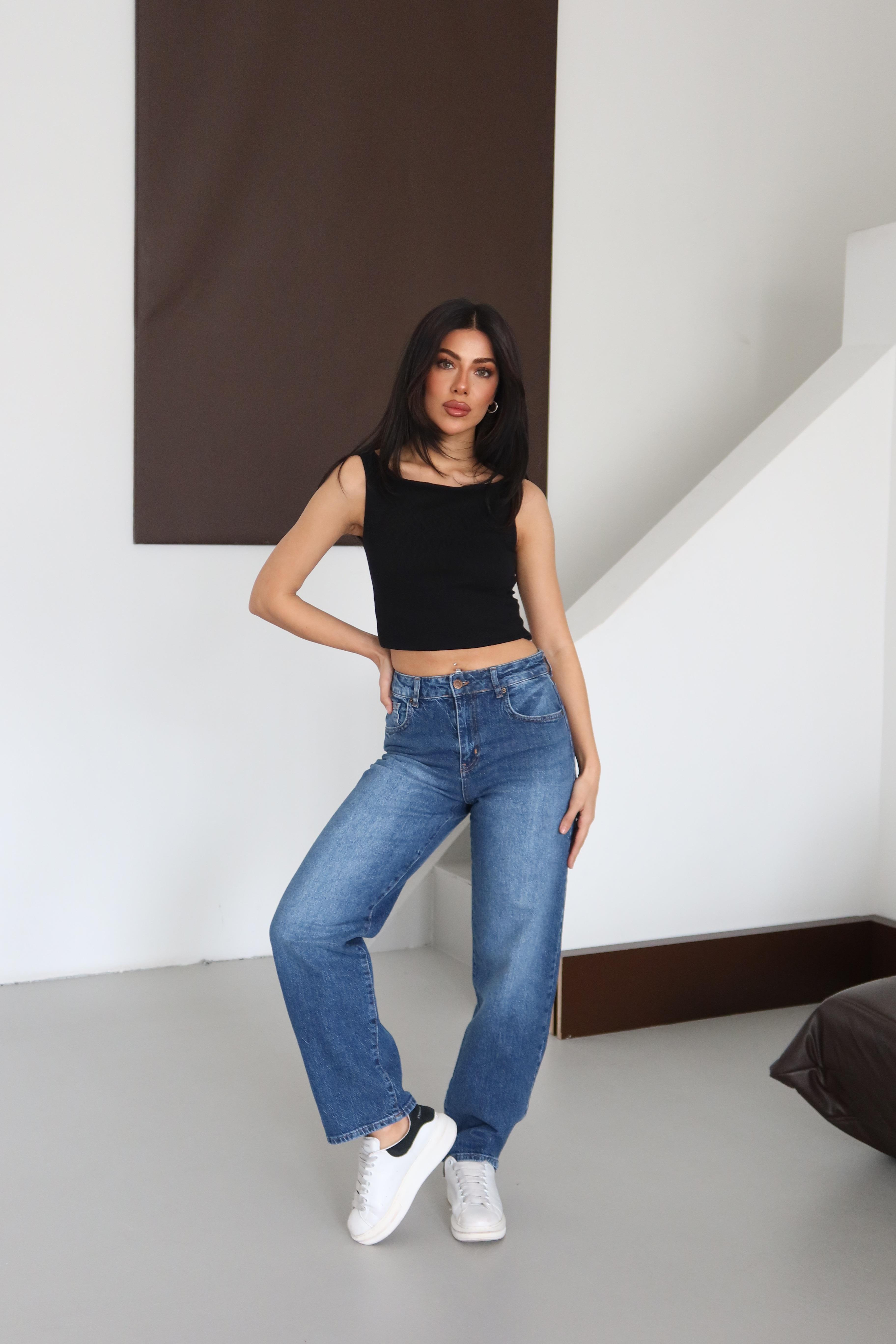 LACARINOYüksek Bel Yarım Balon Kalıp Blue Jean Pantolon