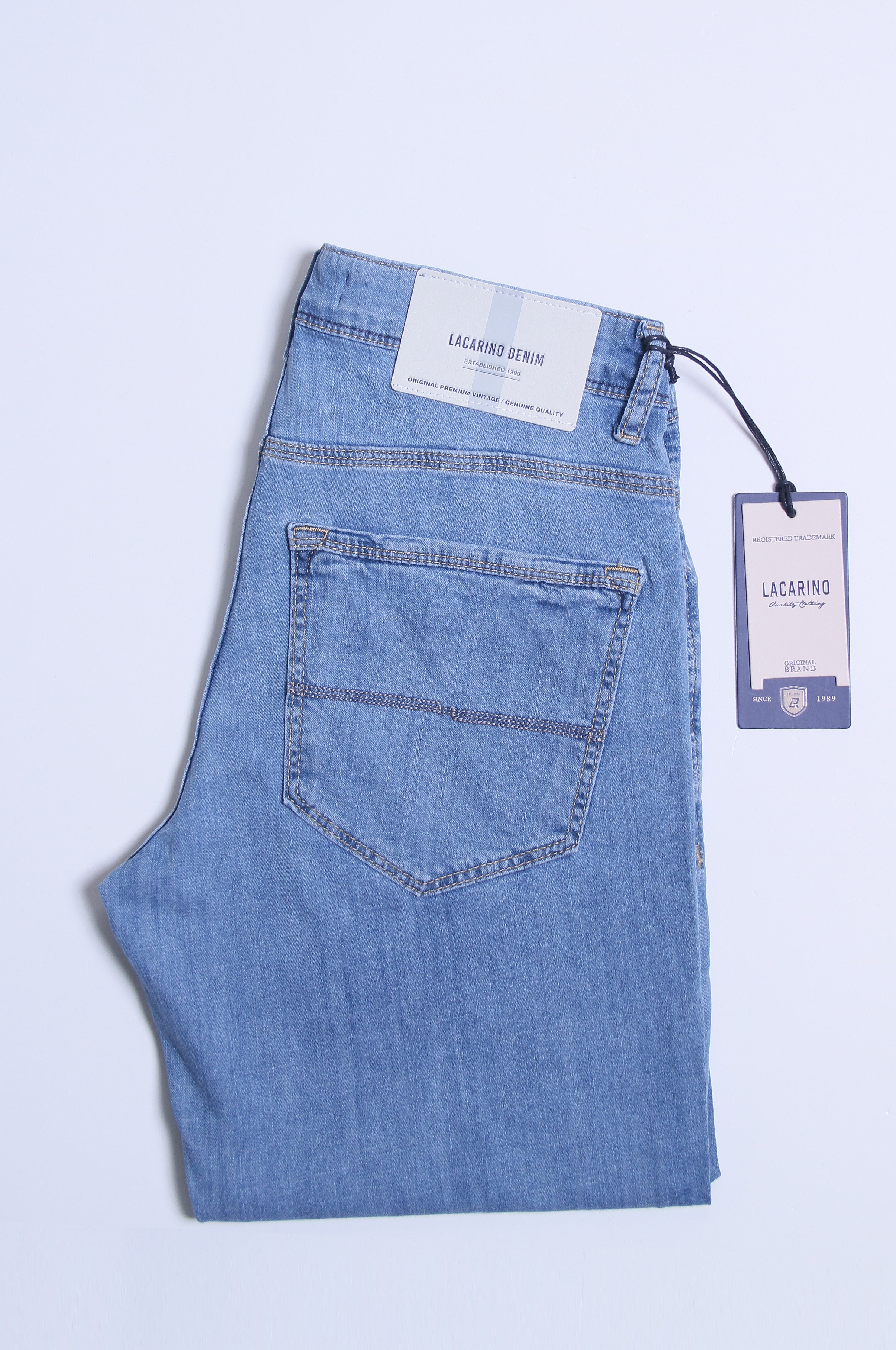LACARINOYüksek Bel Dar Paça Ek beden Blue Jean Pantolon