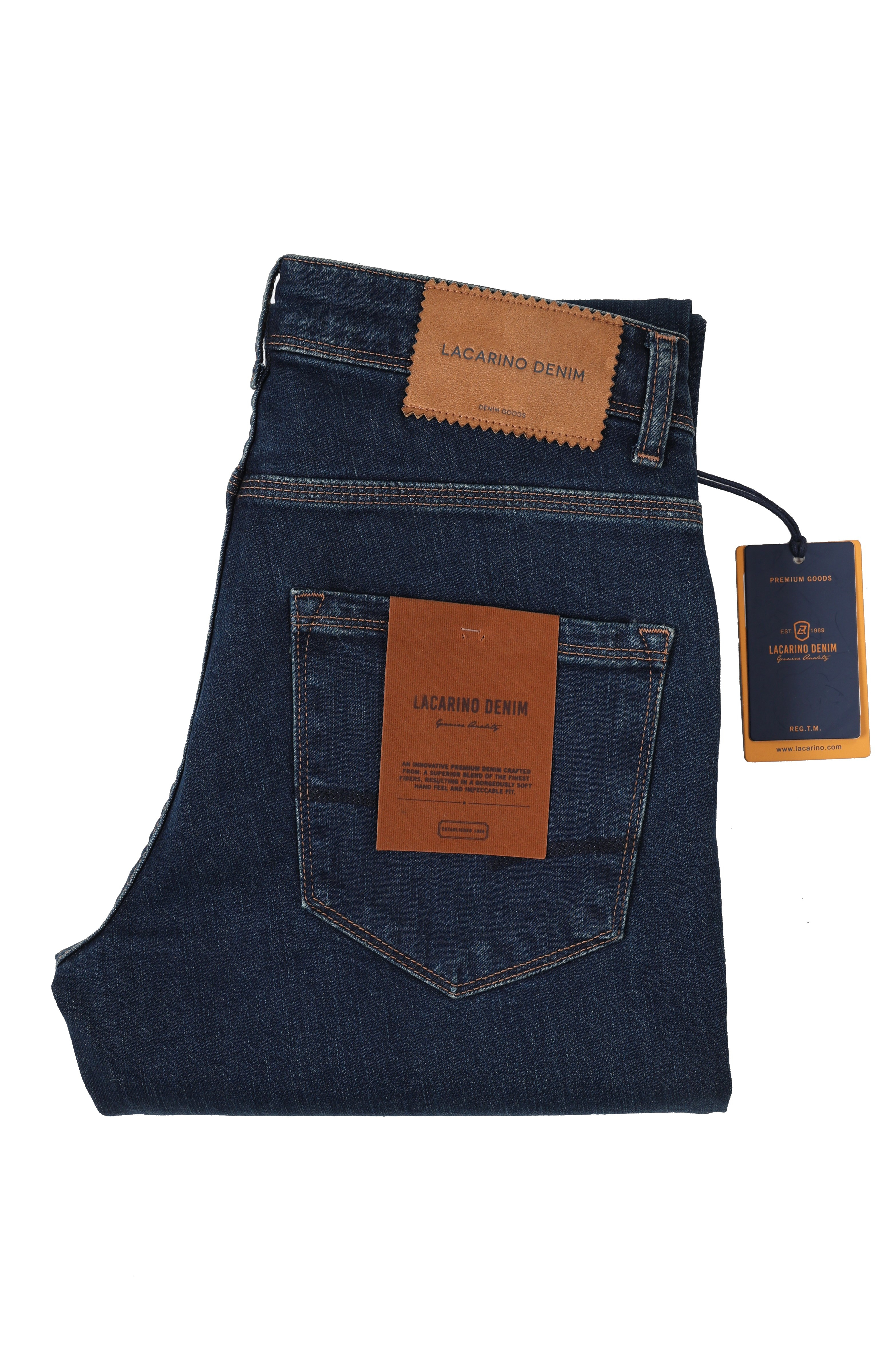 LACARINOYüksek Bel dar paça Dark Blue Jean Pantolon 