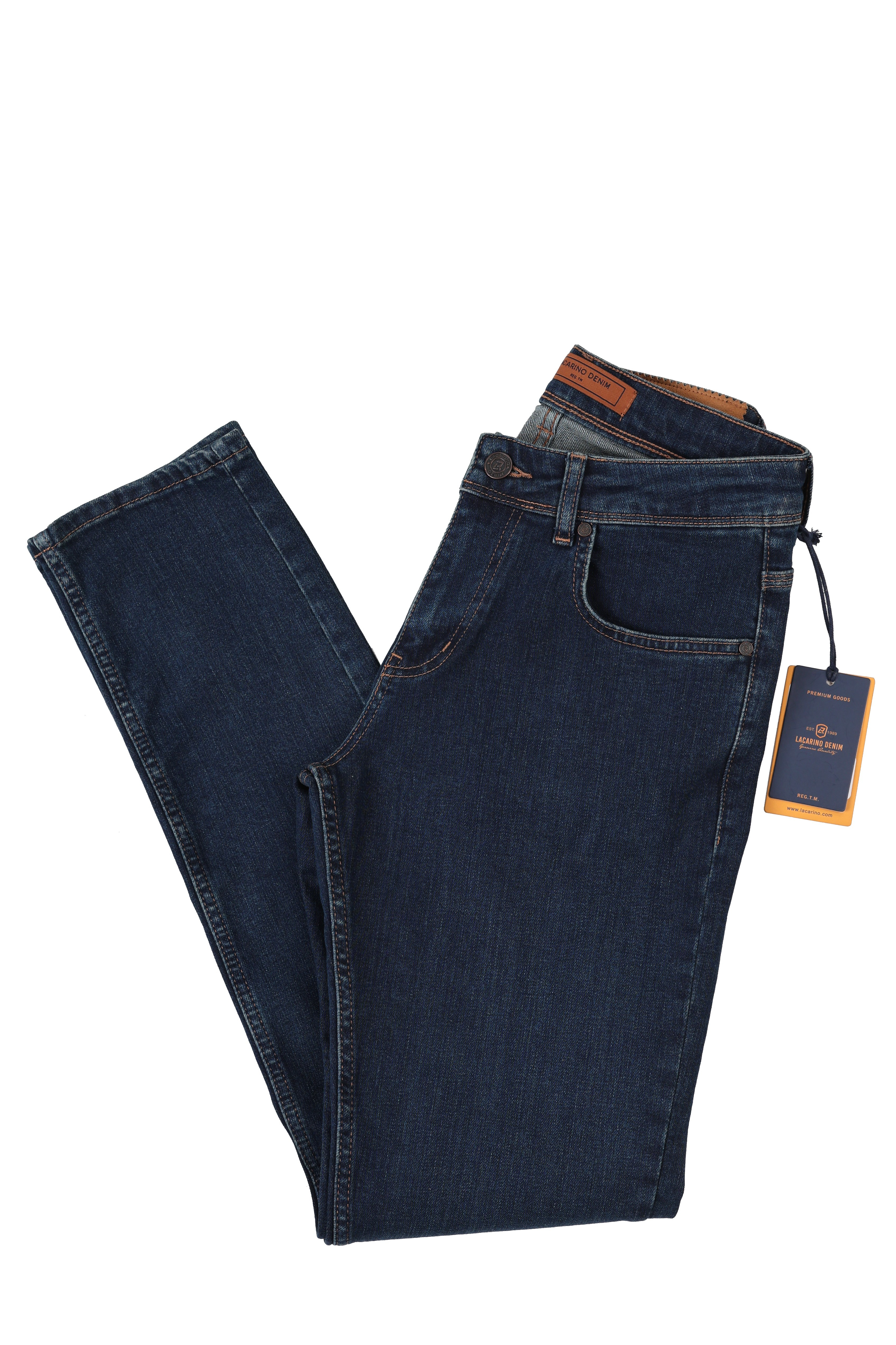 LACARINOYüksek Bel dar paça Ek Beden Dark Blue Jean Pantolon 