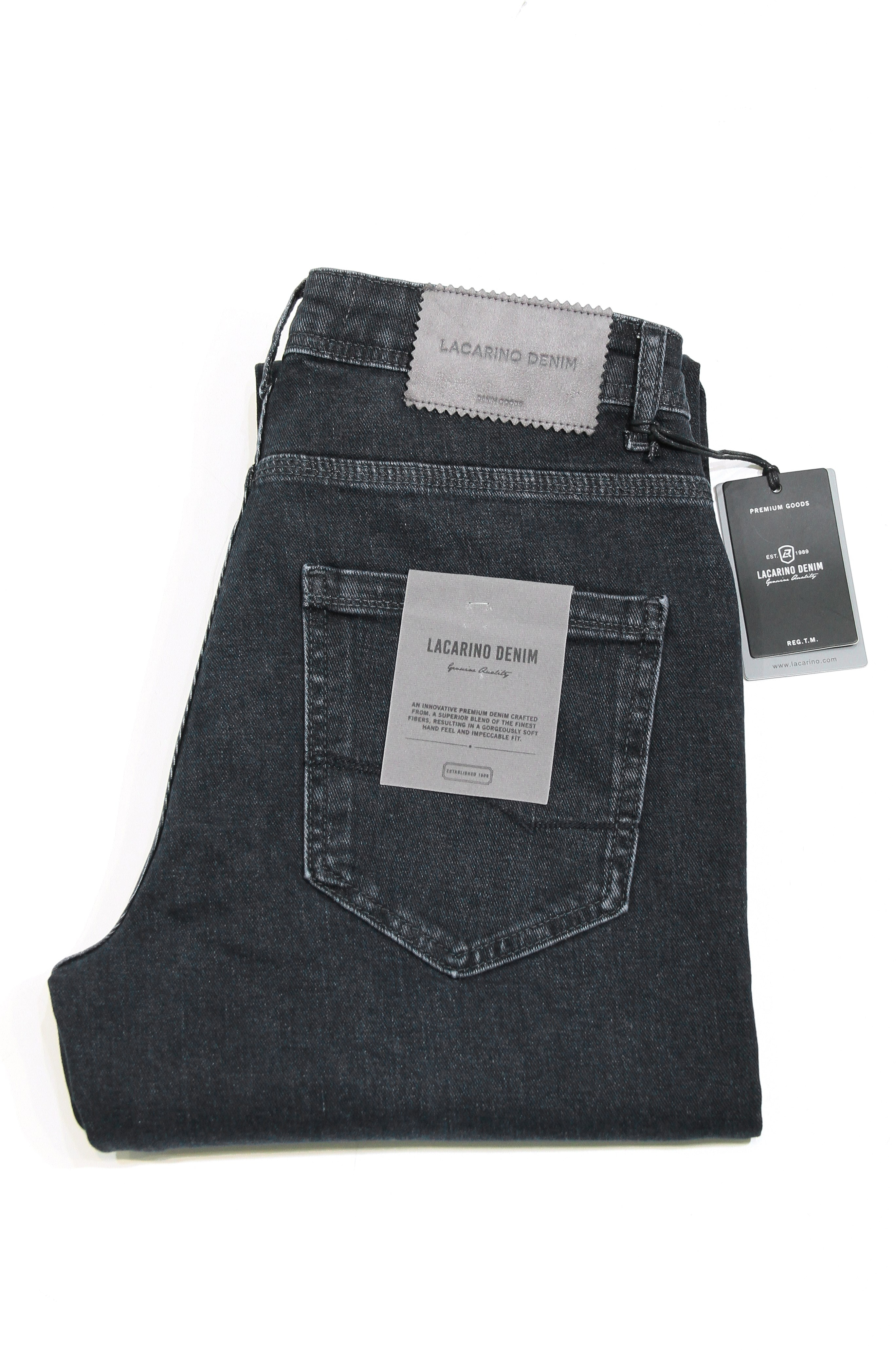 LACARINOYüksek Bel Yarım Boru Paça Ek Beden Ebony Black Erkek Jean Pantolon