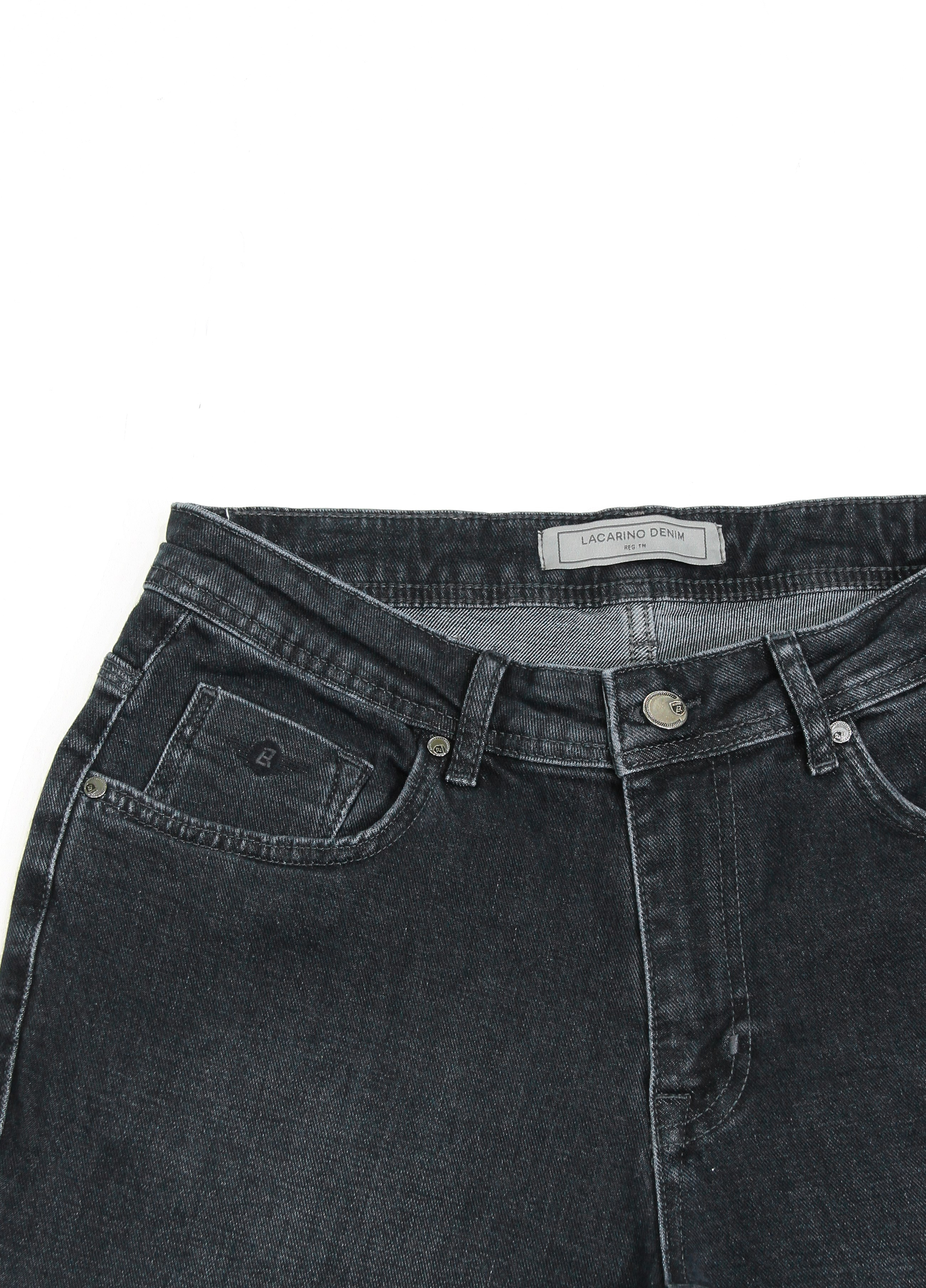 LACARINOYüksek Bel Yarım Boru Paça Ek Beden Ebony Black Erkek Jean Pantolon