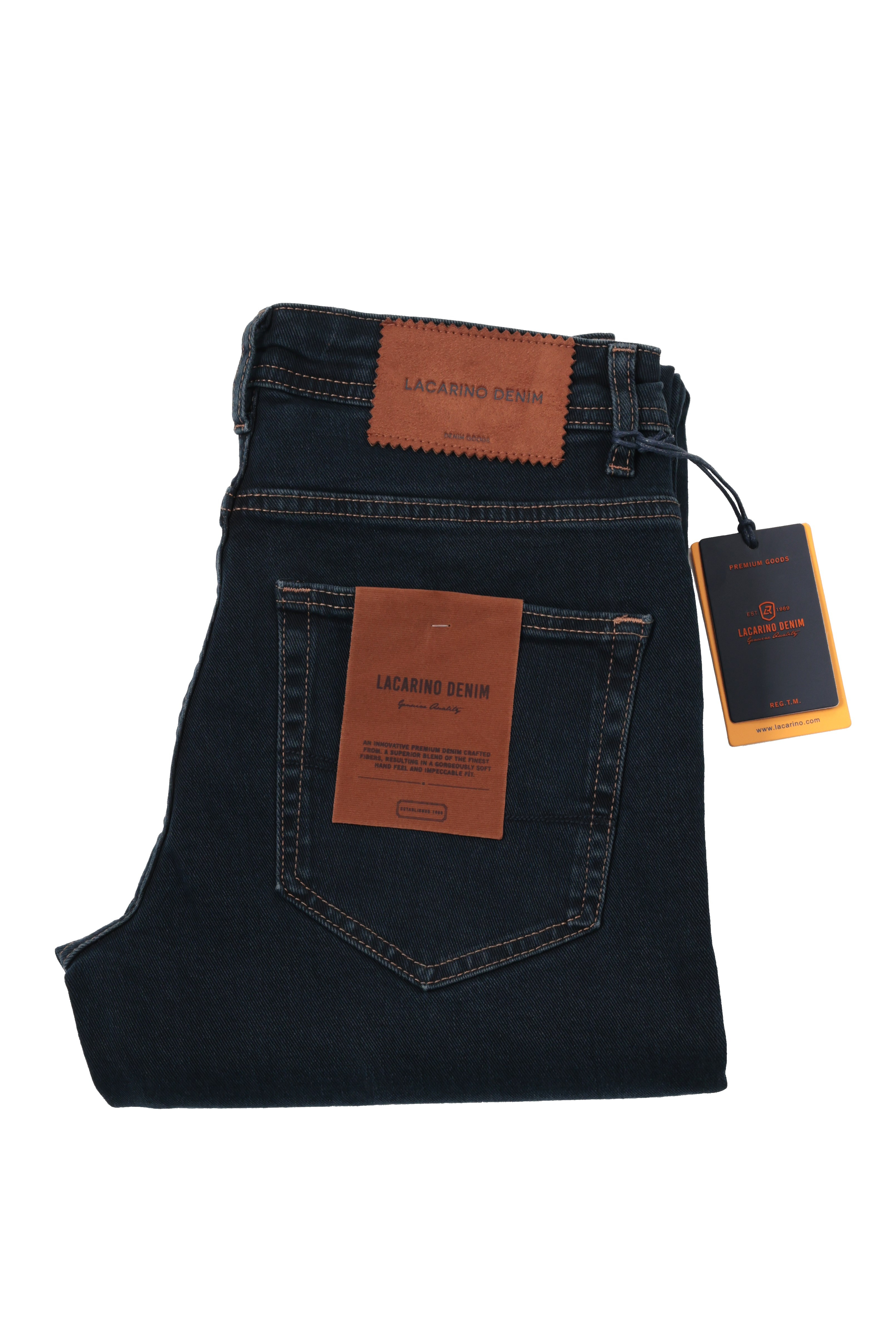 LACARINOYüksek Bel Yarım Boru Paça Ek Beden Blue Black Erkek Jean Pantolon