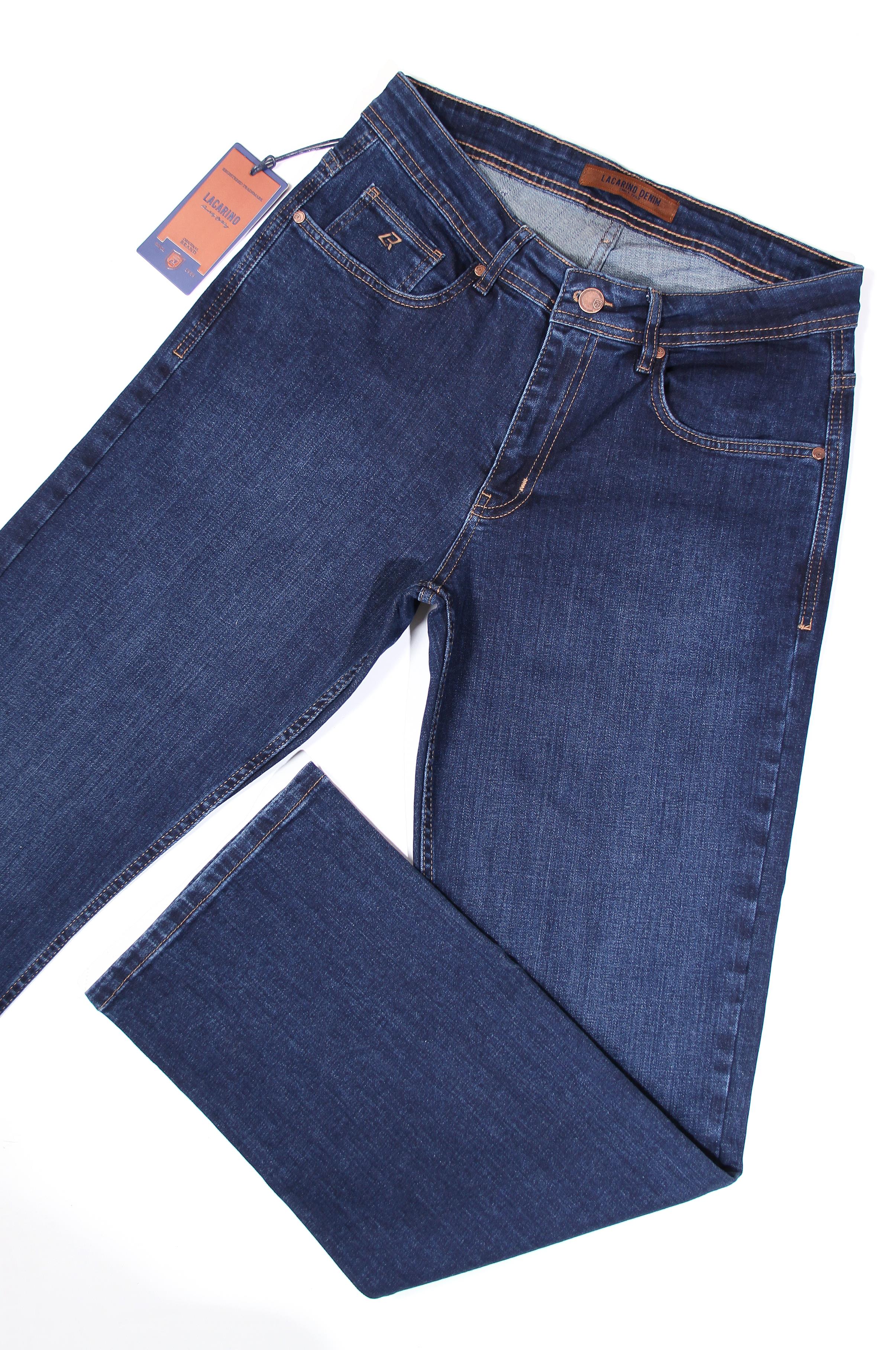 LACARINOYüksek Bel Klasik Kesim Dark Blue Jean Pantolon