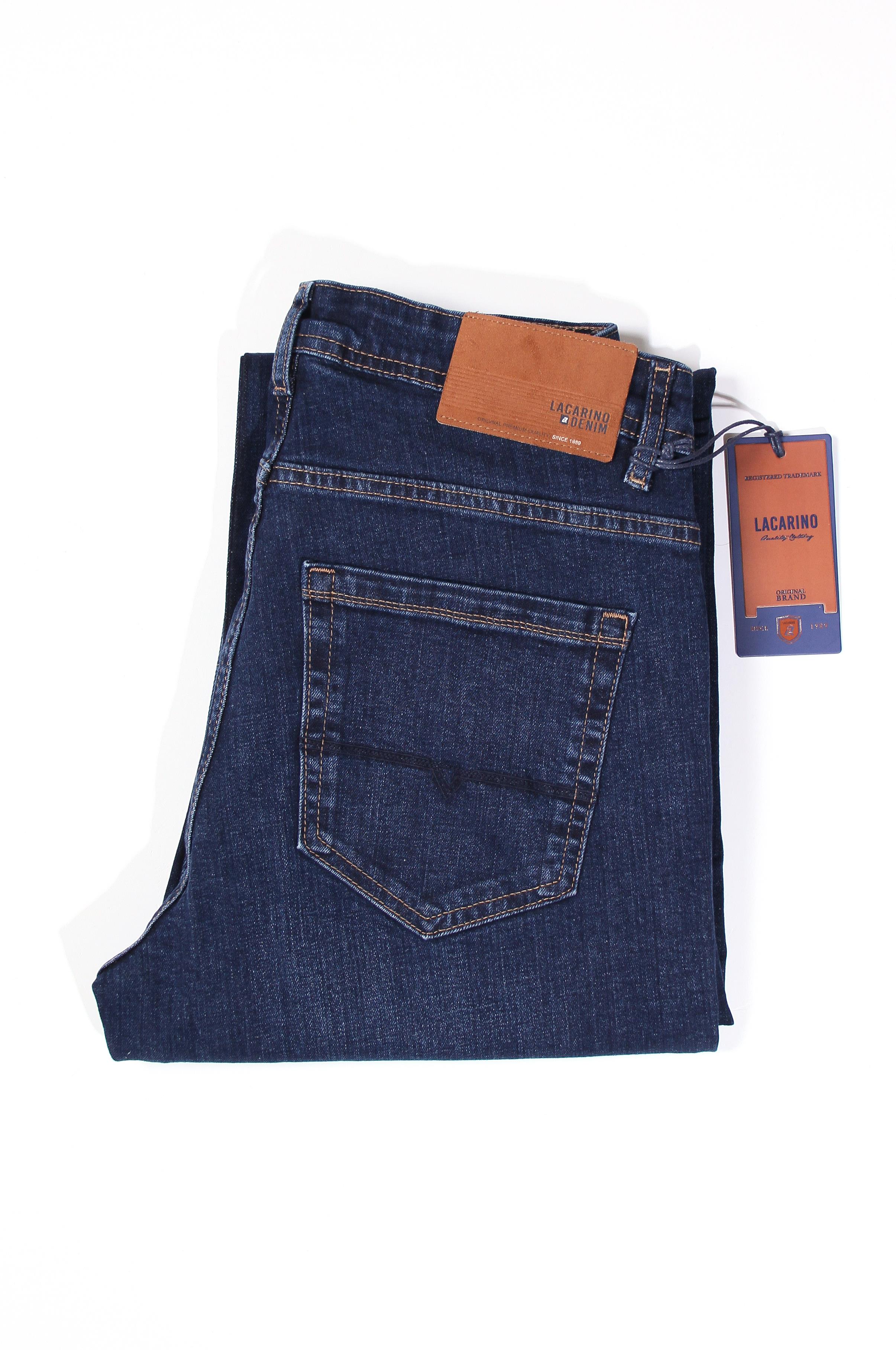 LACARINOYüksek Bel Klasik Kesim Dark Blue Jean Pantolon