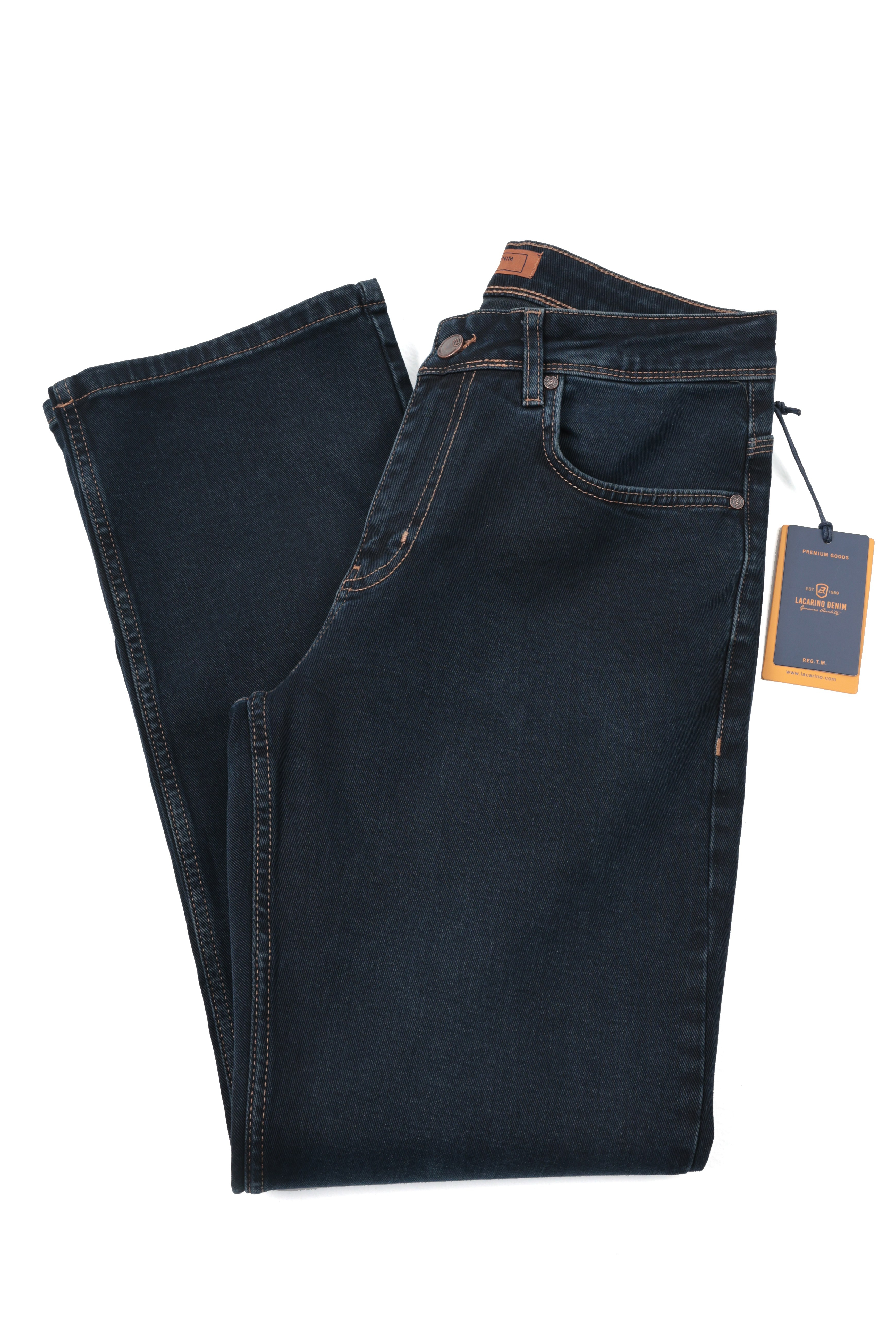 LACARINOYüksek Bel Bol Paça Rahat Kalıp Blue Black Erkek Jean Pantolon