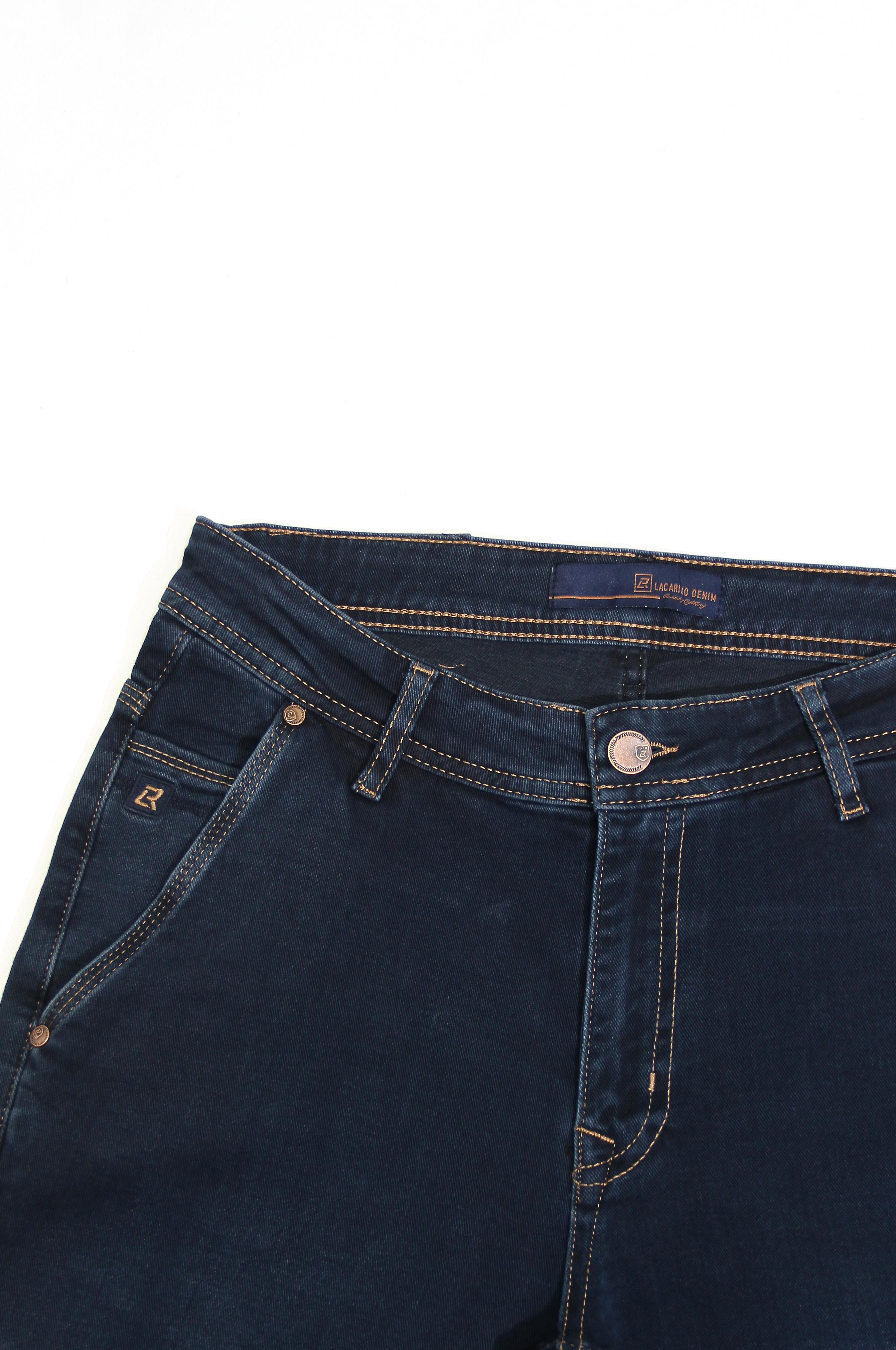 LACARINOYüksek Bel Klasik Kesim Boru Paça Blue Black Jean Pantolon