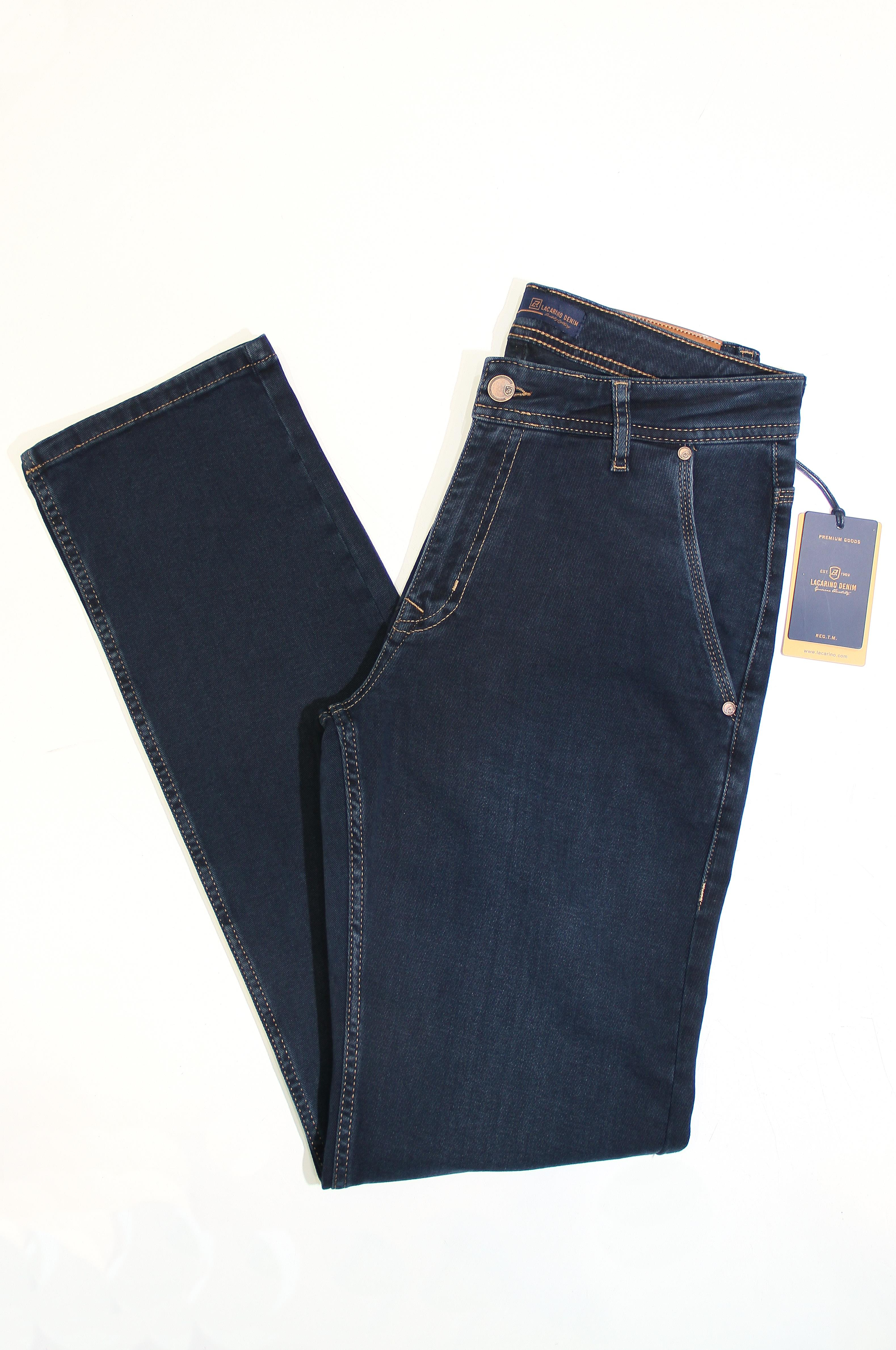 LACARINOYüksek Bel Klasik Kesim Boru Paça Blue Black Jean Pantolon