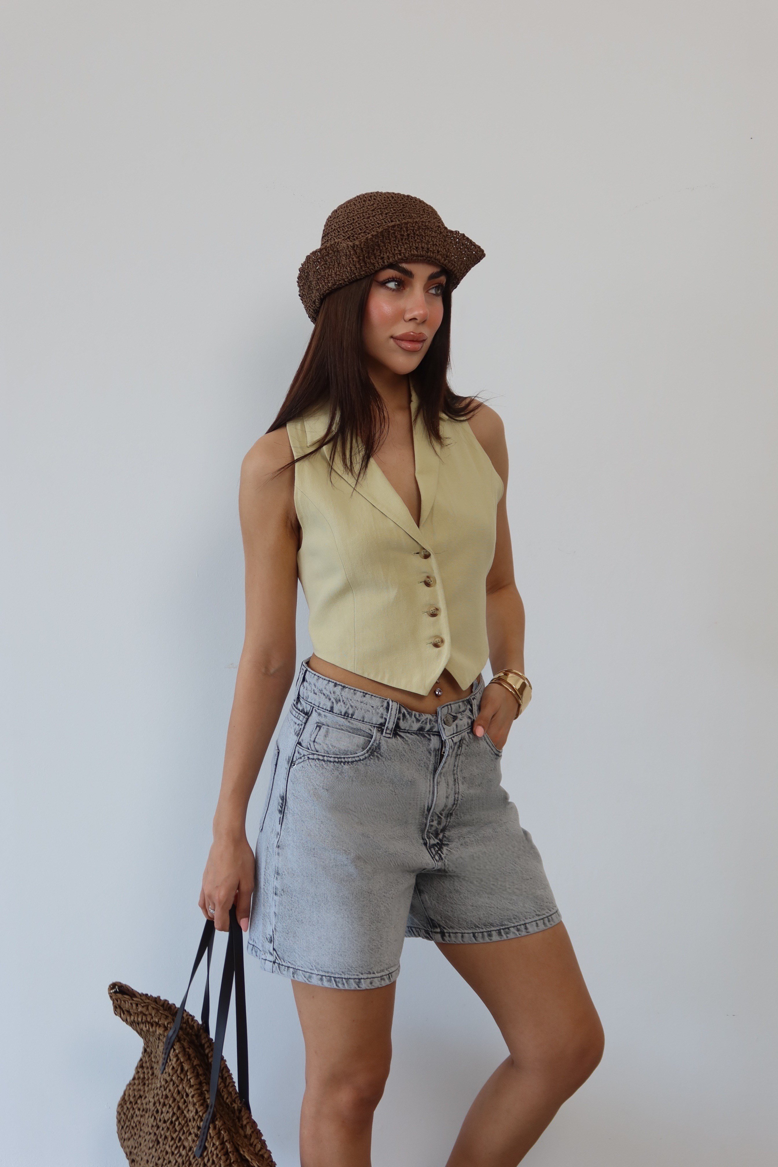 LACARINOKadın Grey Şort Jean