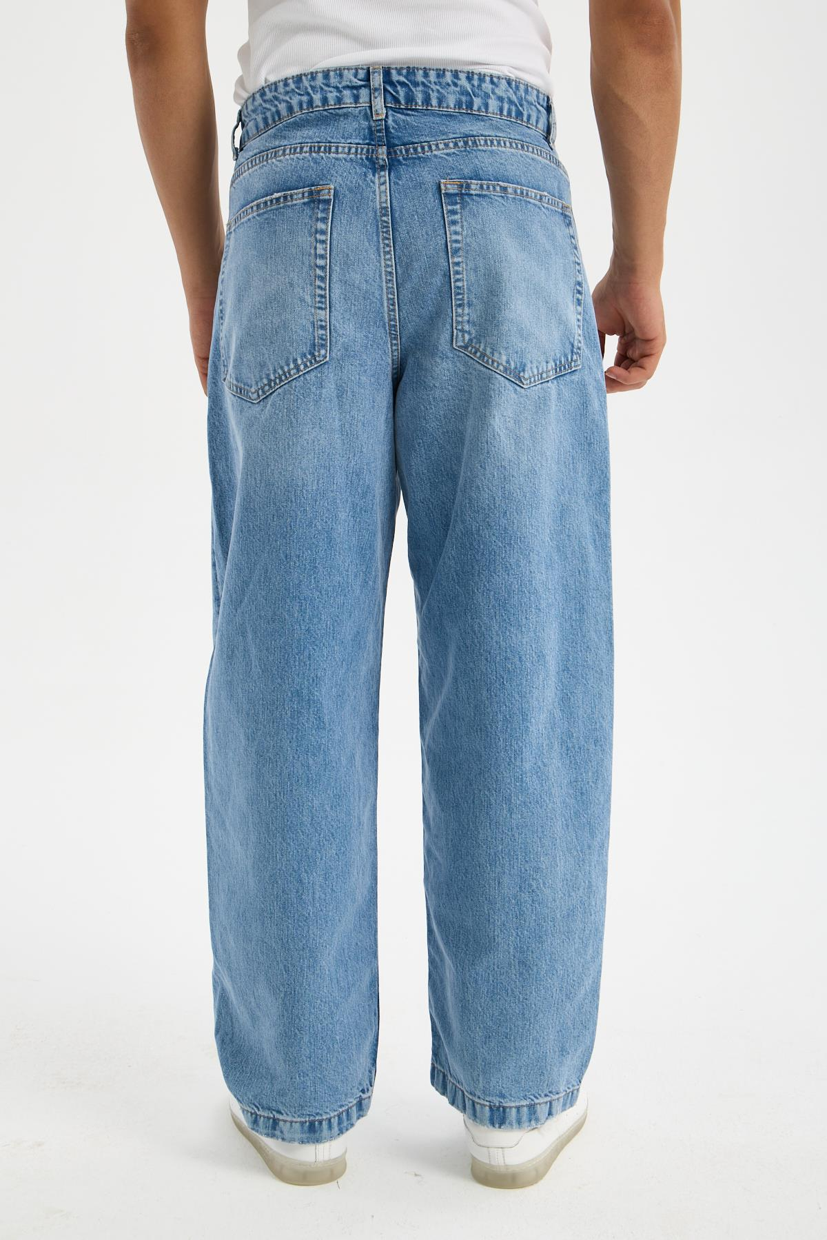 LACARINOErkek Super Baggy Kalıp Blue Jean Pantolon