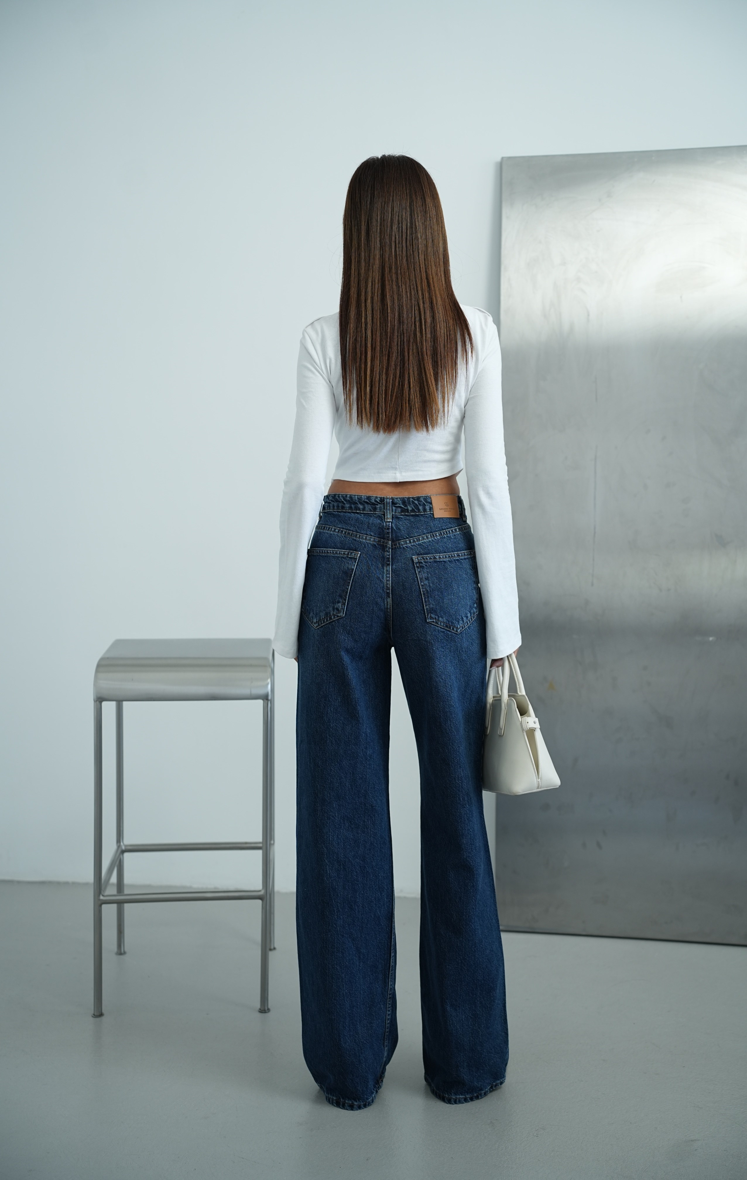 LACARINOGeniş Paça Wide leg Dark Blue Jean Pantolon