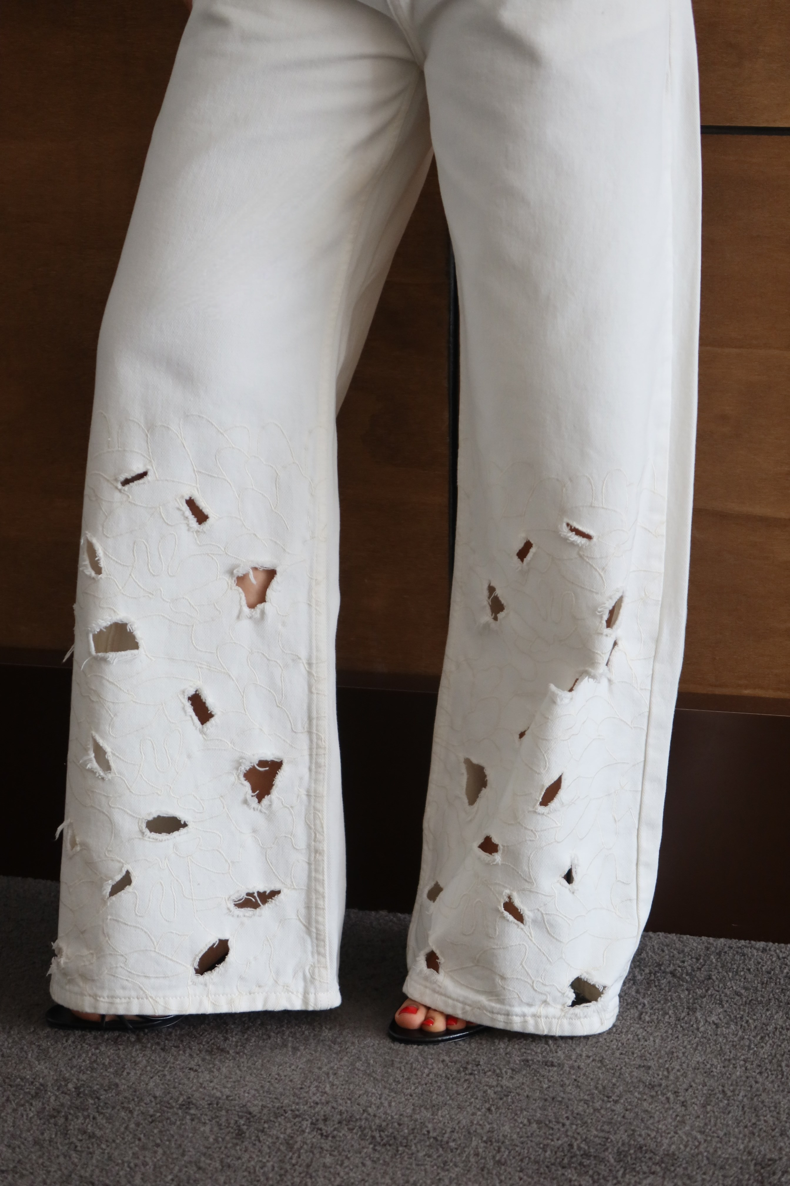 LACARINOBTKM  34/40  EKRU  Nakışlı Pantolon