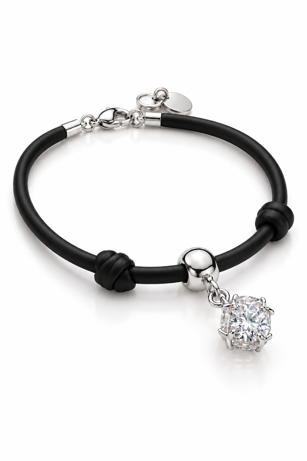 Tek Taş Deri Bileklik 