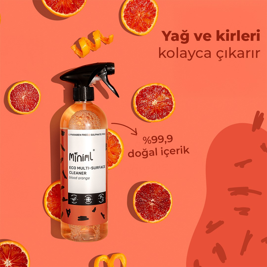  Miniml Vegan Çok Amaçlı Yüzey Temizleyici -Portakal 750 ml