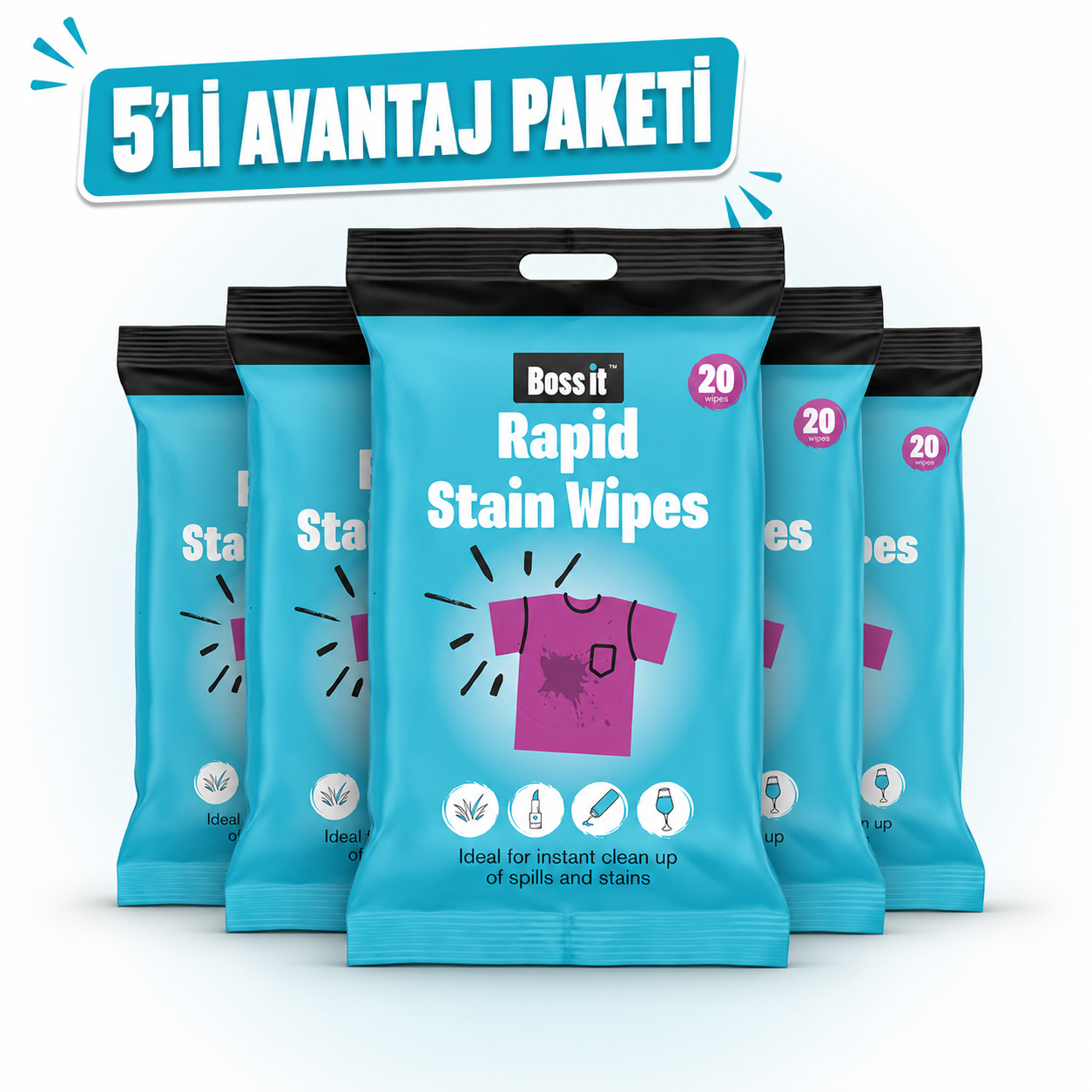 Boss It Leke Çıkarıcı Mendil 5li Set