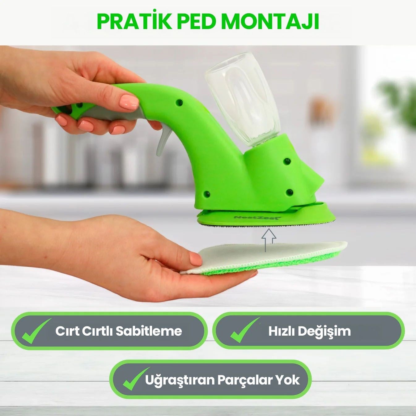 Nest Zest Sprey El Mopu-3'lu Mikrofiber Bezli 