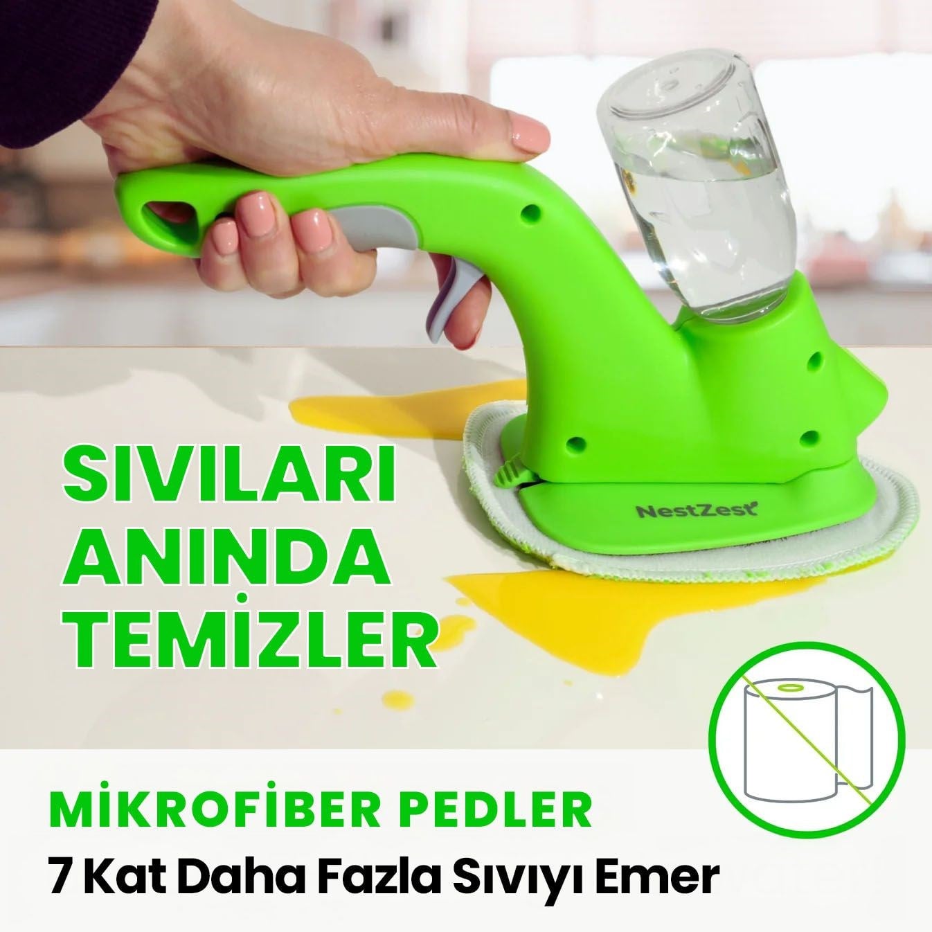 Nest Zest Sprey El Mopu-3'lu Mikrofiber Bezli 