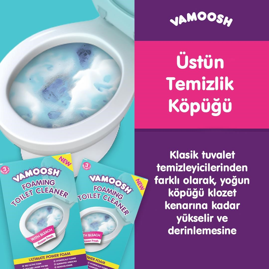Vamoosh Köpüren Tuvalet Temizleyici - 3lü - 5li Paket Set