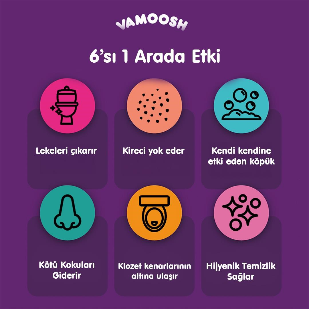 Vamoosh Köpüren Tuvalet Temizleyici - 3lü - 5li Paket Set