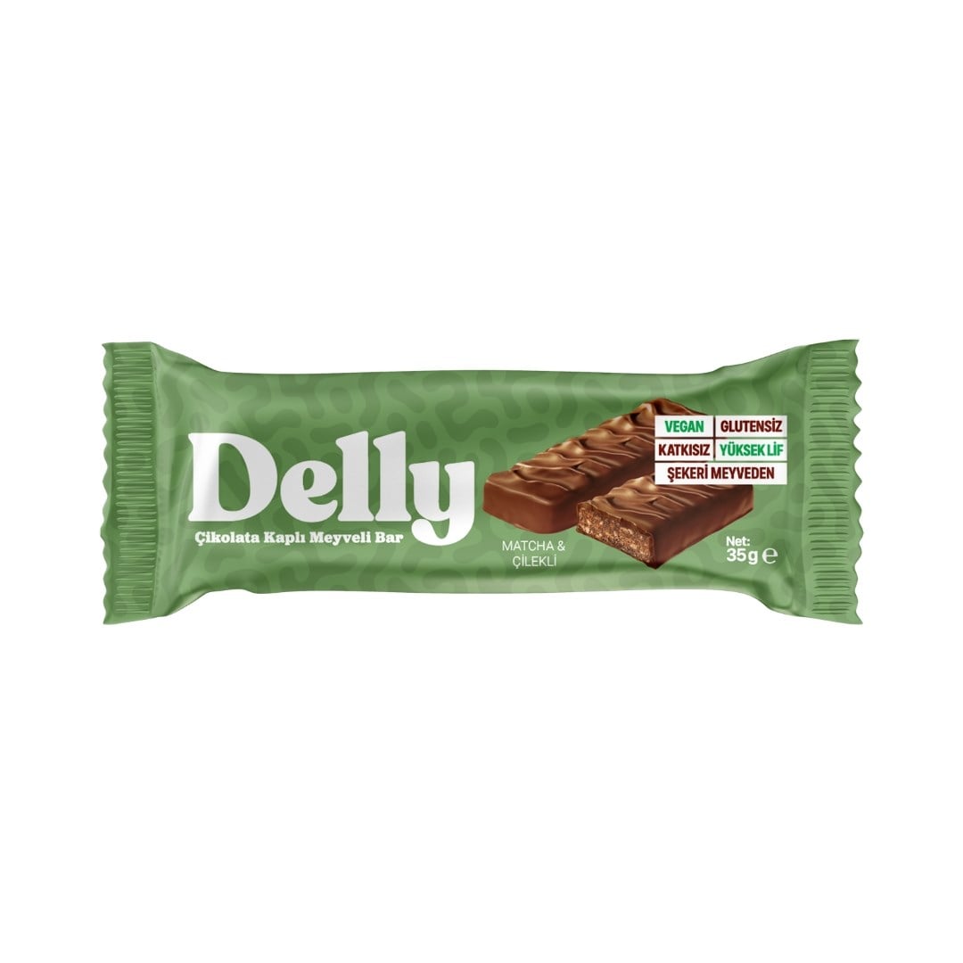 Çikolata Kaplı Matcha & Çilekli Meyveli Bar 12 Adet X 35 g 
